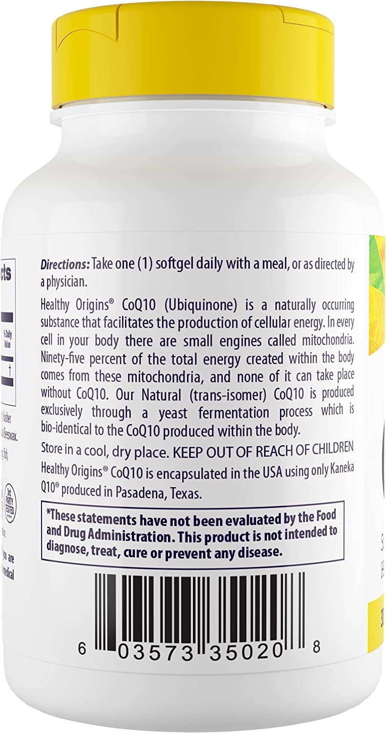 Healthy Origins CoQ10 (Kaneka Q10), 300 mg - Heart Health & Energy Supplement - Gluten Healthy Origins Au supplements