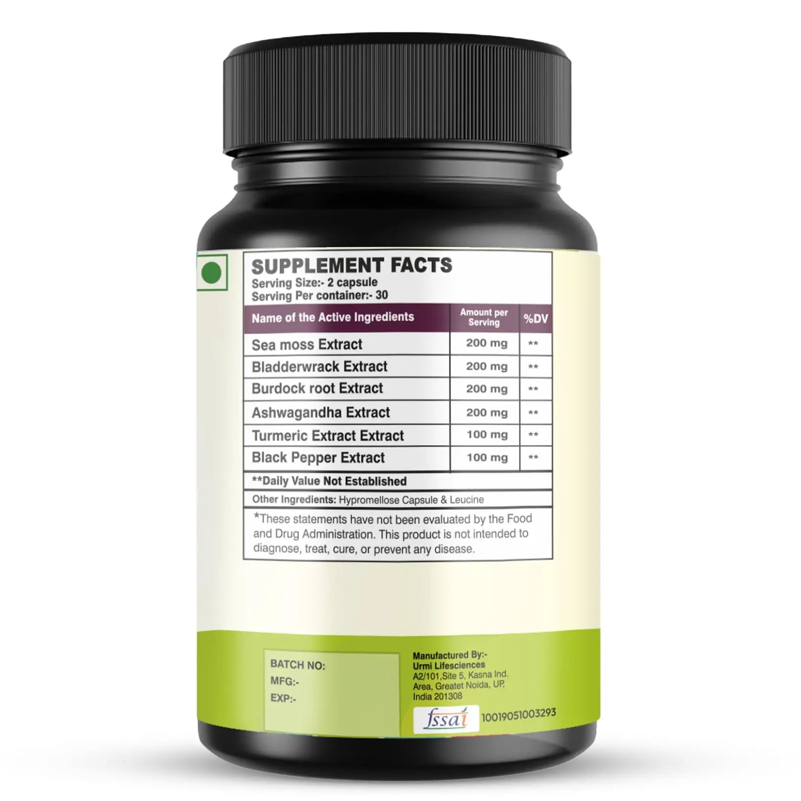 SETNUTRA Well From Within Sea Moss 6 in 1 Super Blend Ashwagandha Burdock Turmeric & Bladderwrack Immunity & Detox Support 60 Veg Capsules Non GMO No Gluten SETNUTRA Well From Within Au supplements