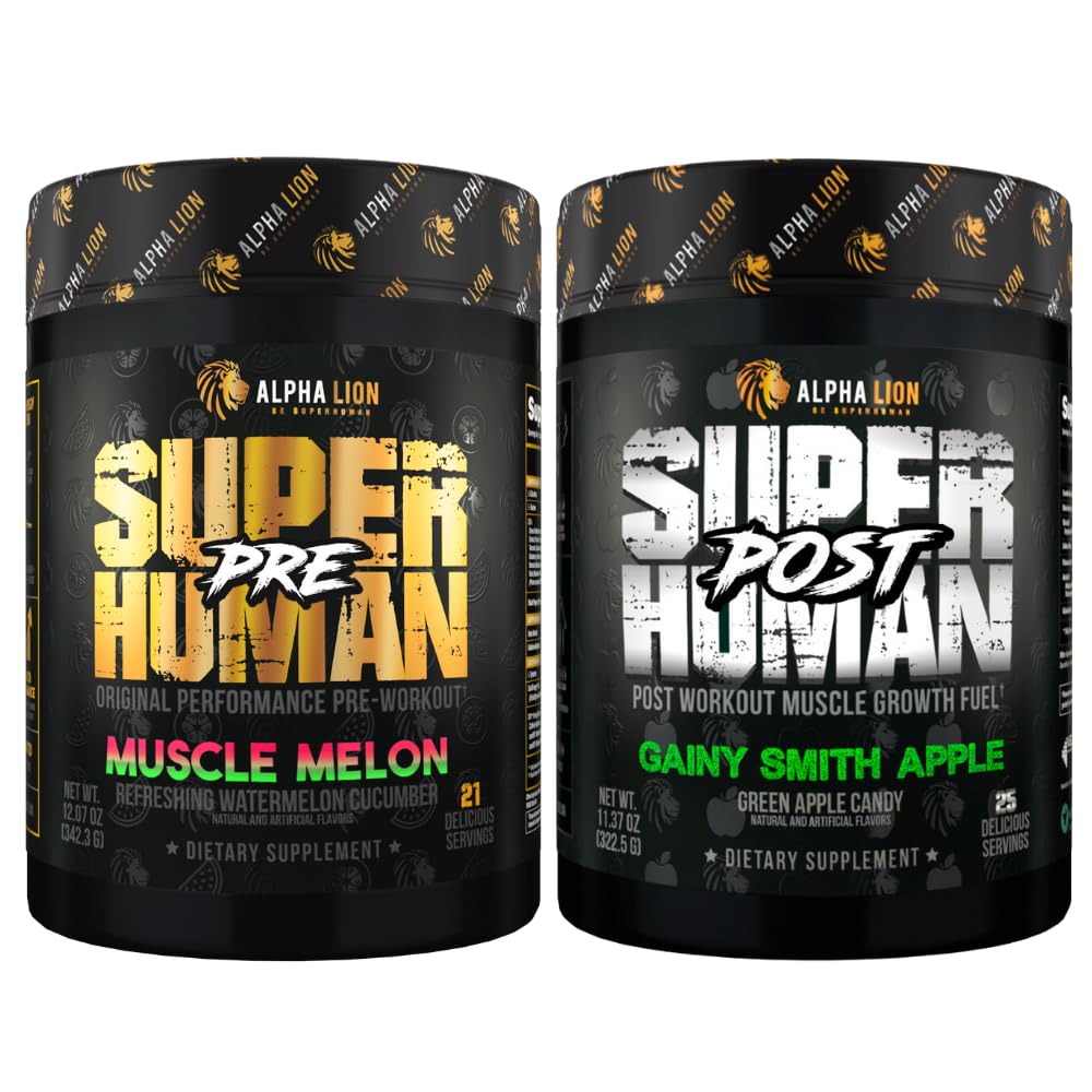 ALPHA LION Superhuman Pre Workout Powder & Post Workout Recovery Bundle, Sustained ALPHA LION Au supplements