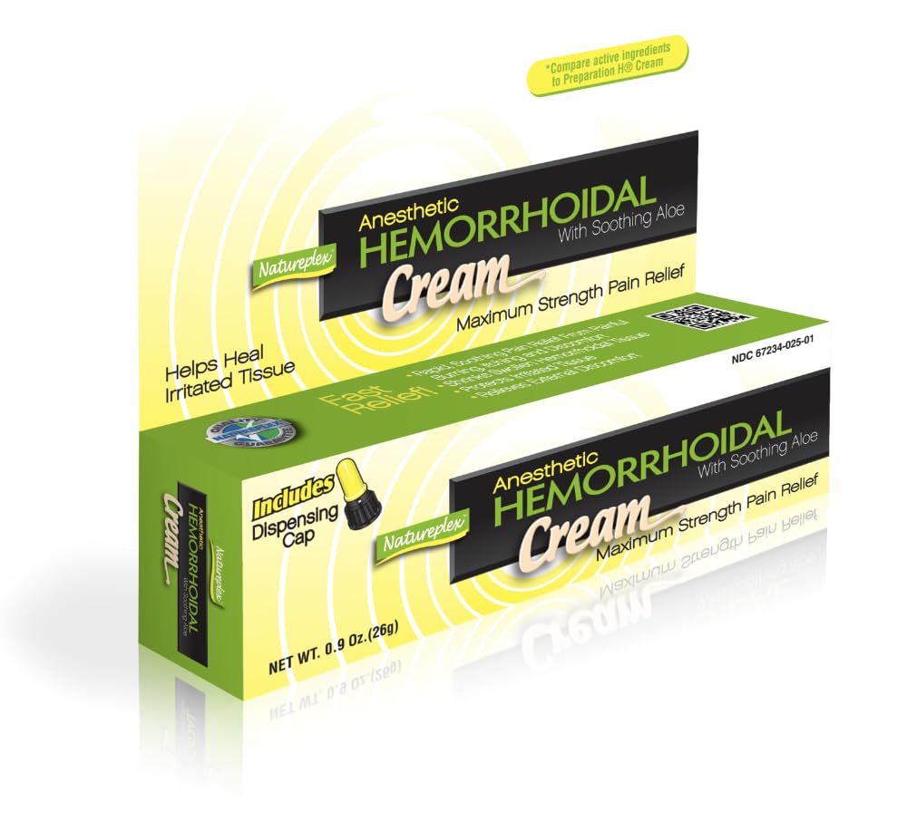 Natureplex Hemorrhoidal Cream 0.9 oz – Phenylephrine 0.25% & Pramoxine 1% Anesthetic Blend to Help Relieve Itching, Burning & Soreness - Made in USA Natureplex Au supplements