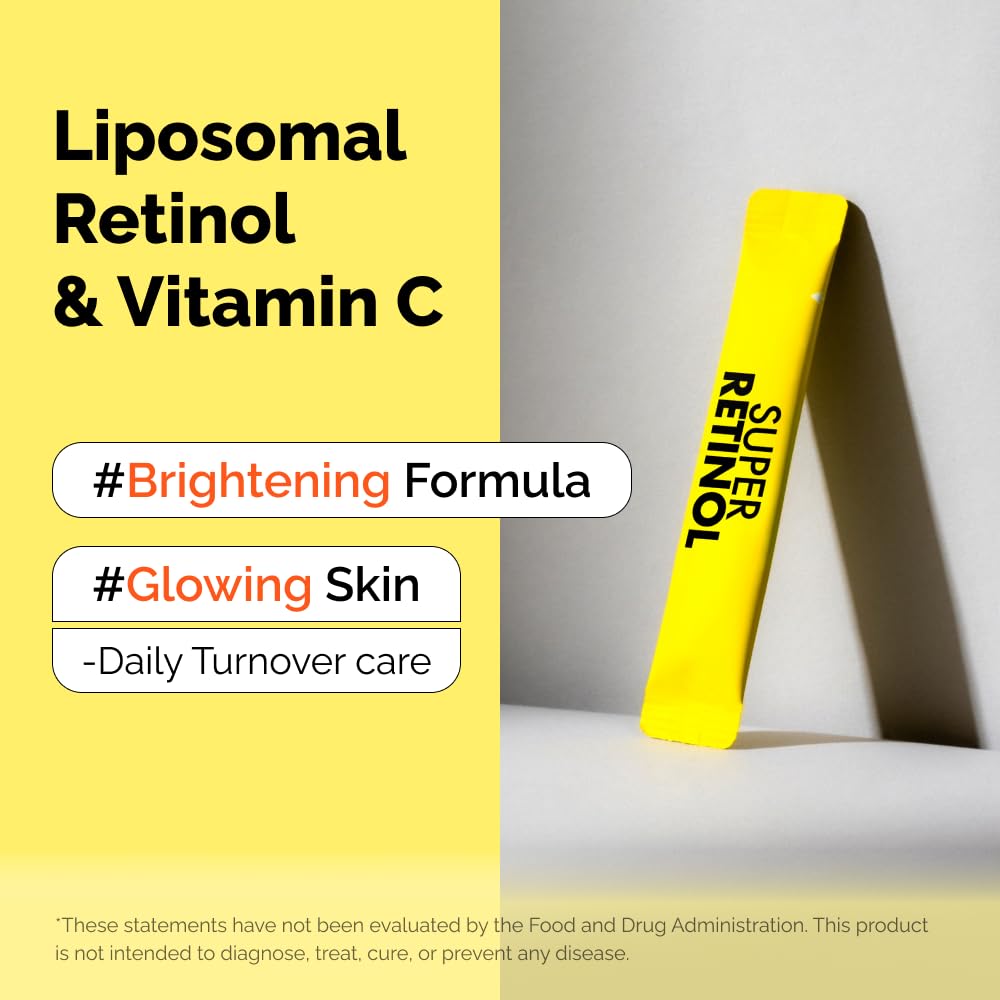 VITALBEAUTIE Super Retinol - Ingestible Liposomal Retinol & Vitamin C 1000mg Powder - Vegan K-Beauty Skin Supplement for Radiant Glass Skin & Tone, Dark Spot Care, 30 Packets VITALBEAUTIE Au supplements
