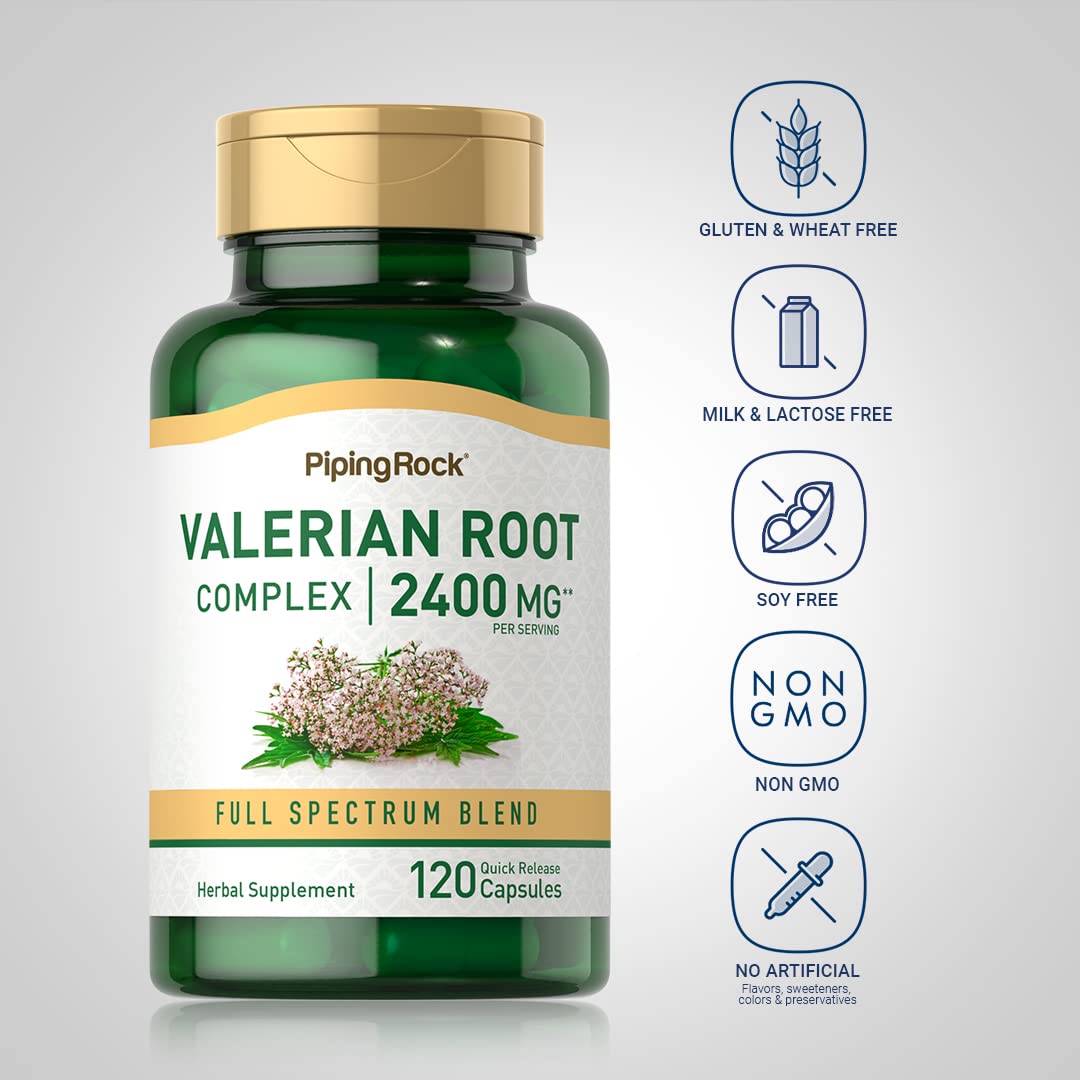 Piping Rock Valerian Root Capsules | 120 Count | Extract Supplement | Herbal Blend | Non-GMO, Gluten Free Piping Rock Au supplements
