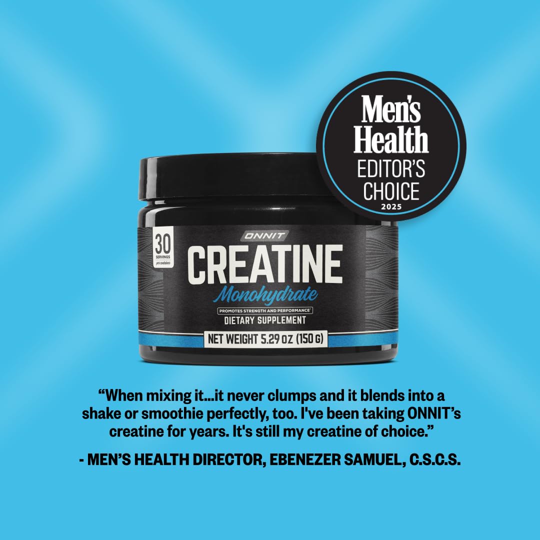 ONNIT Creatine Monohydrate Powder, IGEN(TM) Non-GMO Tested 5g Premium Creatine for Muscle Strength, Power and Lean Mass, Supports Brain Health, Brain Cellular Energy, Unflavored, 30 Servings, 5.29 oz ONNIT Au supplements