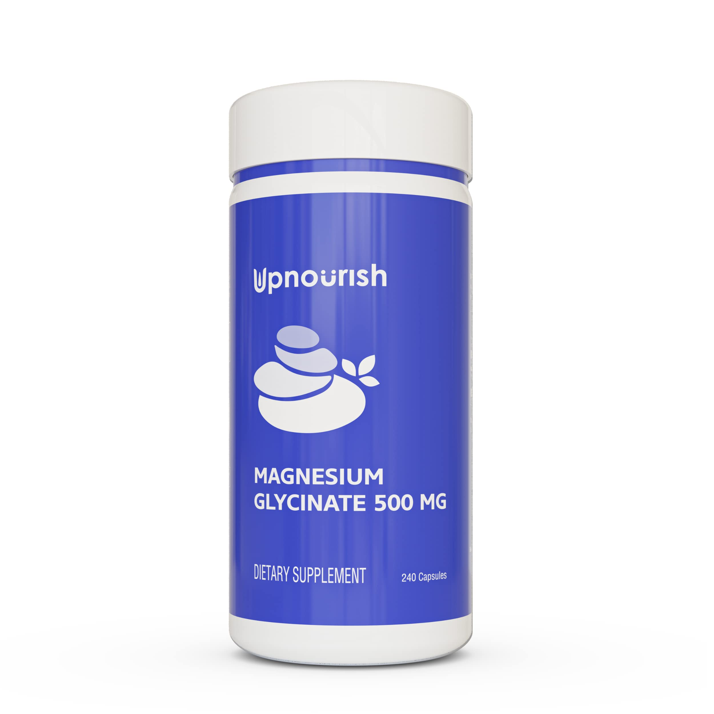 UpNourish Magnesium Glycinate Chelate 500mg Capsules - Highly Absorbable Chelated Magnesium - Pure Magnesium Supplement for Sleep & Calm Support, Nervous, Muscle & Bone Health UpNourish Au supplements