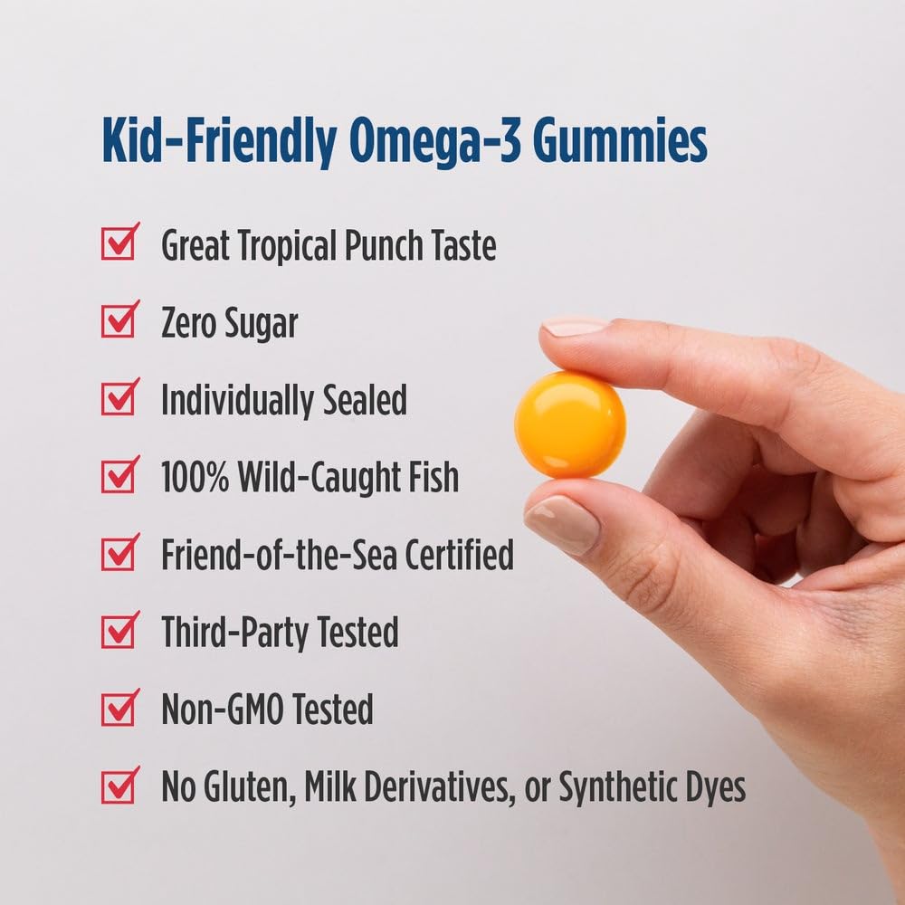 Nordic Naturals Zero Sugar Children’s DHA Gummy Chews, Tropical Punch - 30 Gummy Chews for Kids - 600 mg Total Omega-3s - Brain Development, Learning, Healthy Immunity - Non-GMO - 30 Servings Nordic Naturals Au supplements