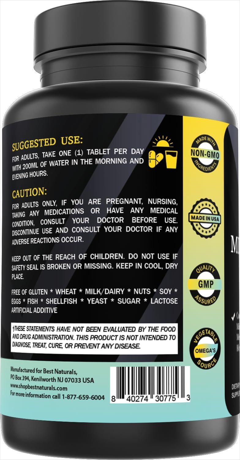 Best Naturals Day-to-Day Men's Multivitamin Food Based Supplement with Vitamin A, L-Arginine, L-Glutamine, L-Lysine- 90 Tablets Best Naturals Au supplements