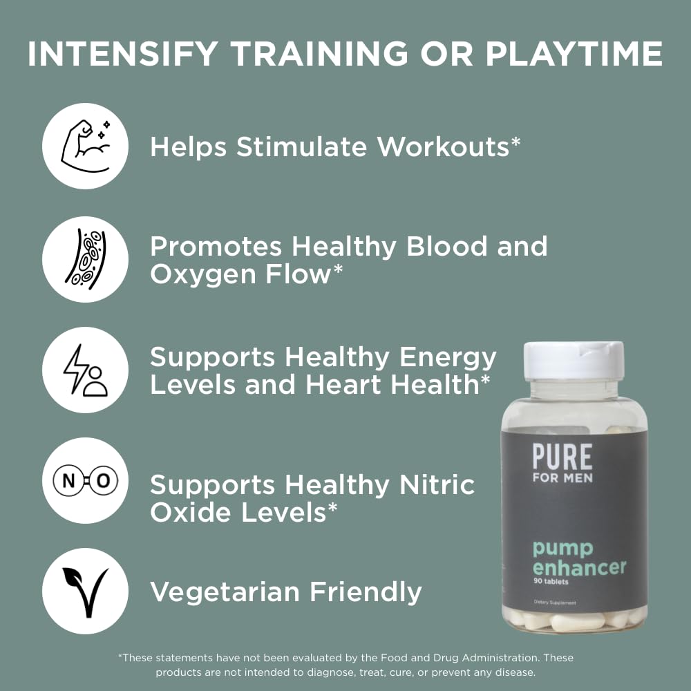 Pure for Men Pump Enhancer | Pre Workout Supplement for Muscle Pump, Stamina Pure for Men Au supplements
