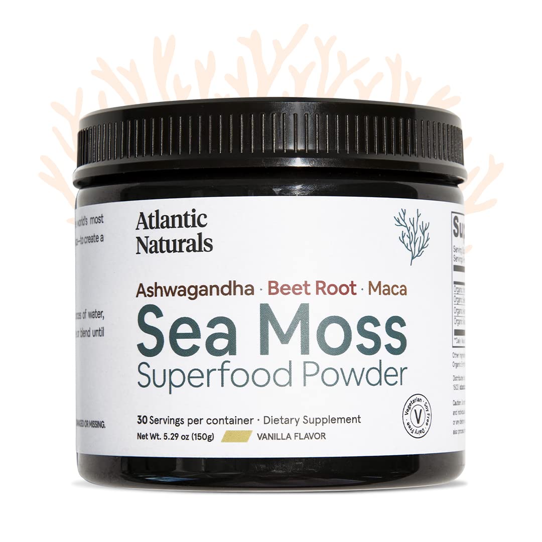 Organic Sea Moss Superfood Powder with Ashwagandha, Beet Root, and Maca Atlantic Naturals Au supplements