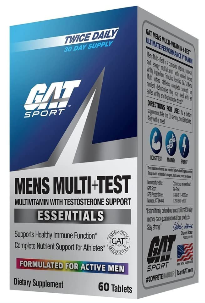 GAT SPORT Men's Multi + Test, Premium Multivitamin Tablets (60 Count) GAT SPORT Au supplements
