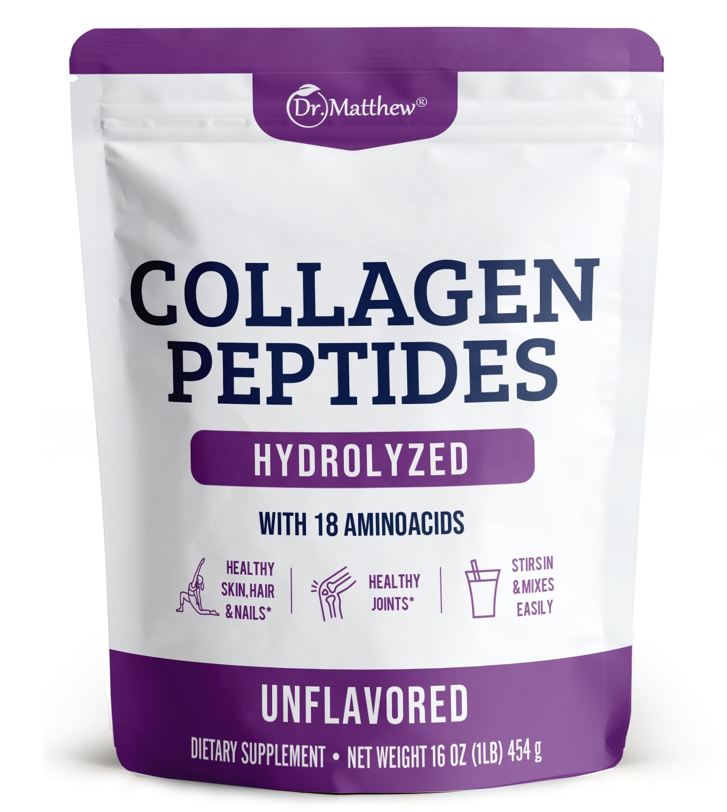 Collagen Protein Powder. Grass Fed Collagen Powder for Women & Men. Hydrolyzed Dr. Matthew Au supplements