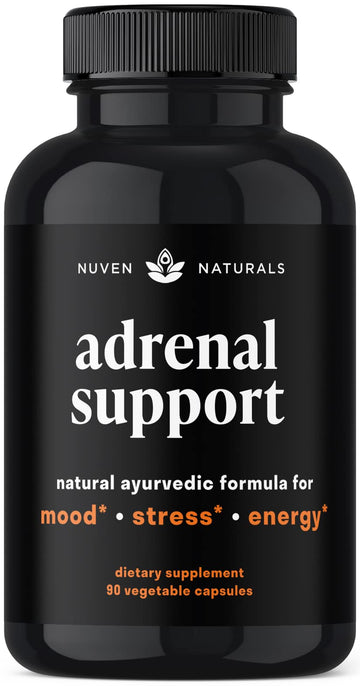 Nuven Naturals Adrenal Support - Cortisol Manager & Adrenal Support Supplements with Ashwagandha Extract, Rhodiola Rosea, Holy Basil to Help Stress, Fatigue & Energy | Adaptogens | 90 Capsules Nuven Naturals Au supplements