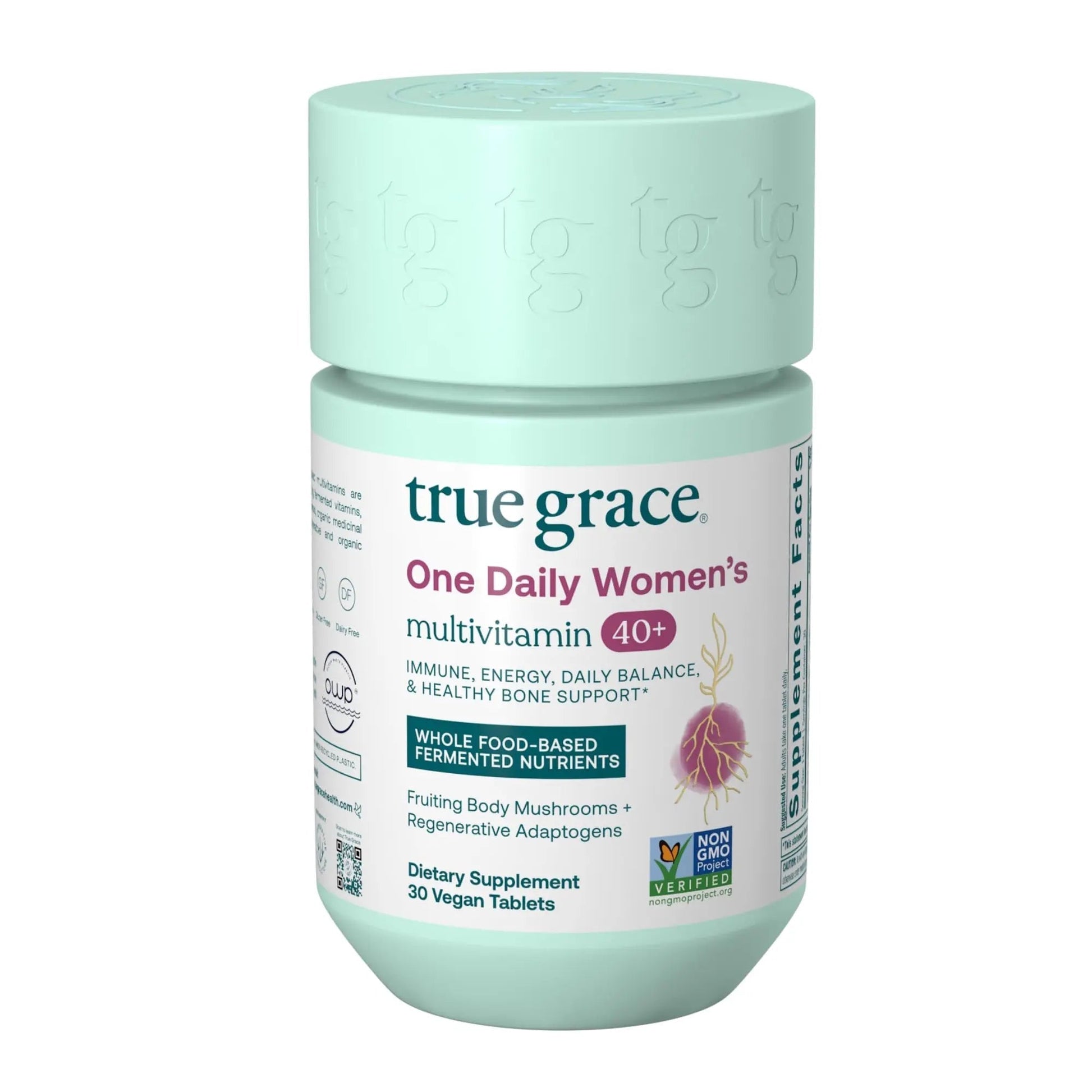 True Grace One Daily Women’s Multivitamin 40+ Fermented Minerals, Organic Adaptogens & Mushrooms Energy, Immune, Bone Support True Grace Au supplements