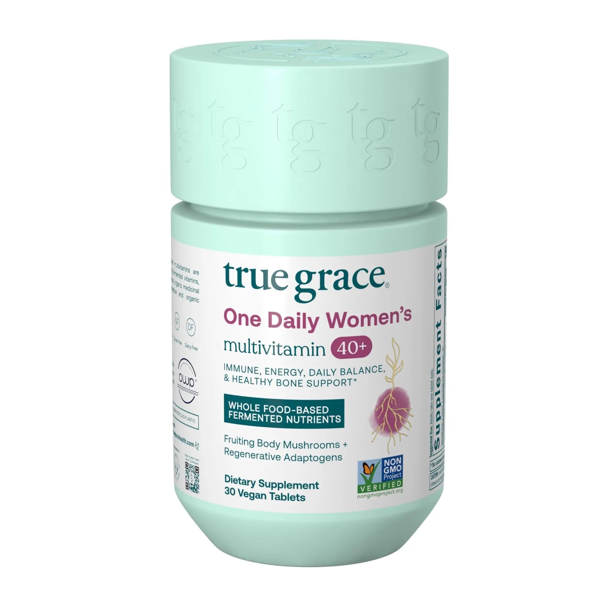 True Grace One Daily Women’s Multivitamin 40+ Fermented Minerals, Organic Adaptogens & Mushrooms Energy, Immune, Bone Support True Grace Au supplements
