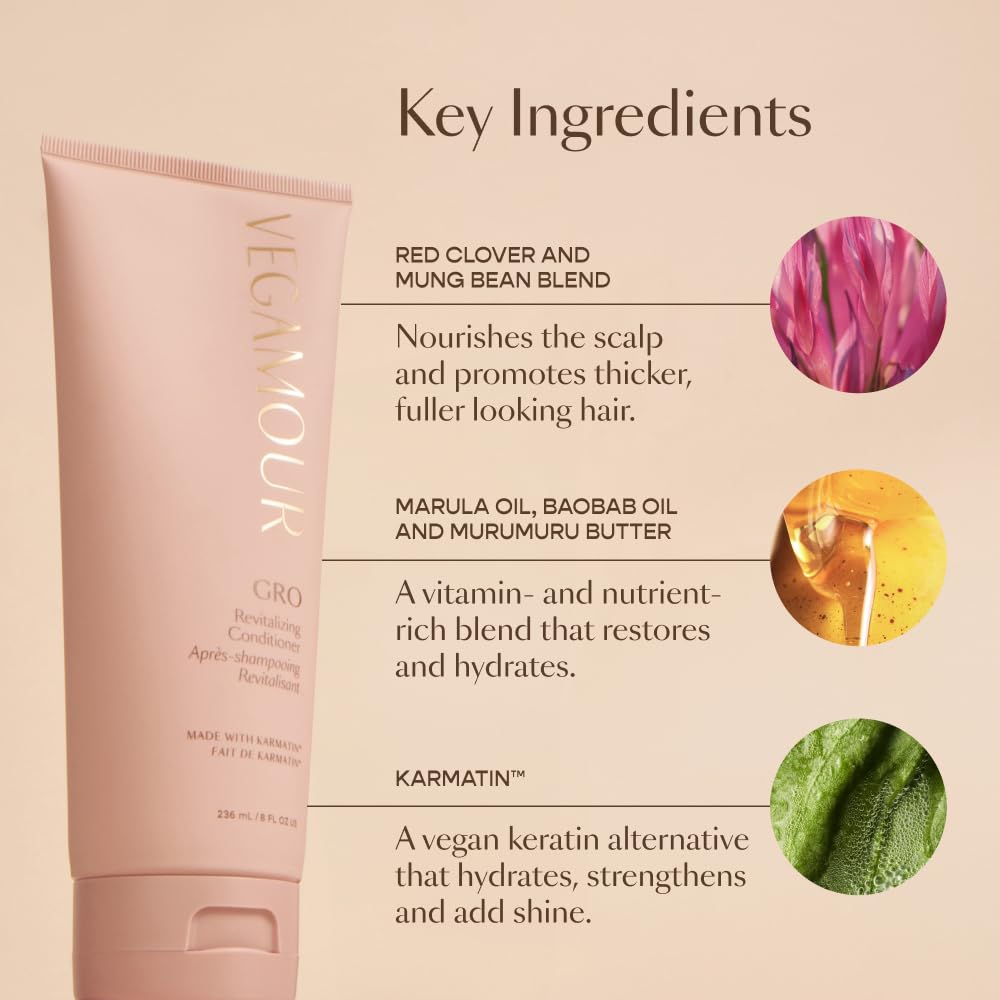 VEGAMOUR GRO Revitalizing Conditioner | Smooths, Strengthens and Adds Shine to Thinning Hair | Clean, Vegan, Cruelty-Free, Clinically Proven and Color Safe (8 Fl Oz) VEGAMOUR Au supplements