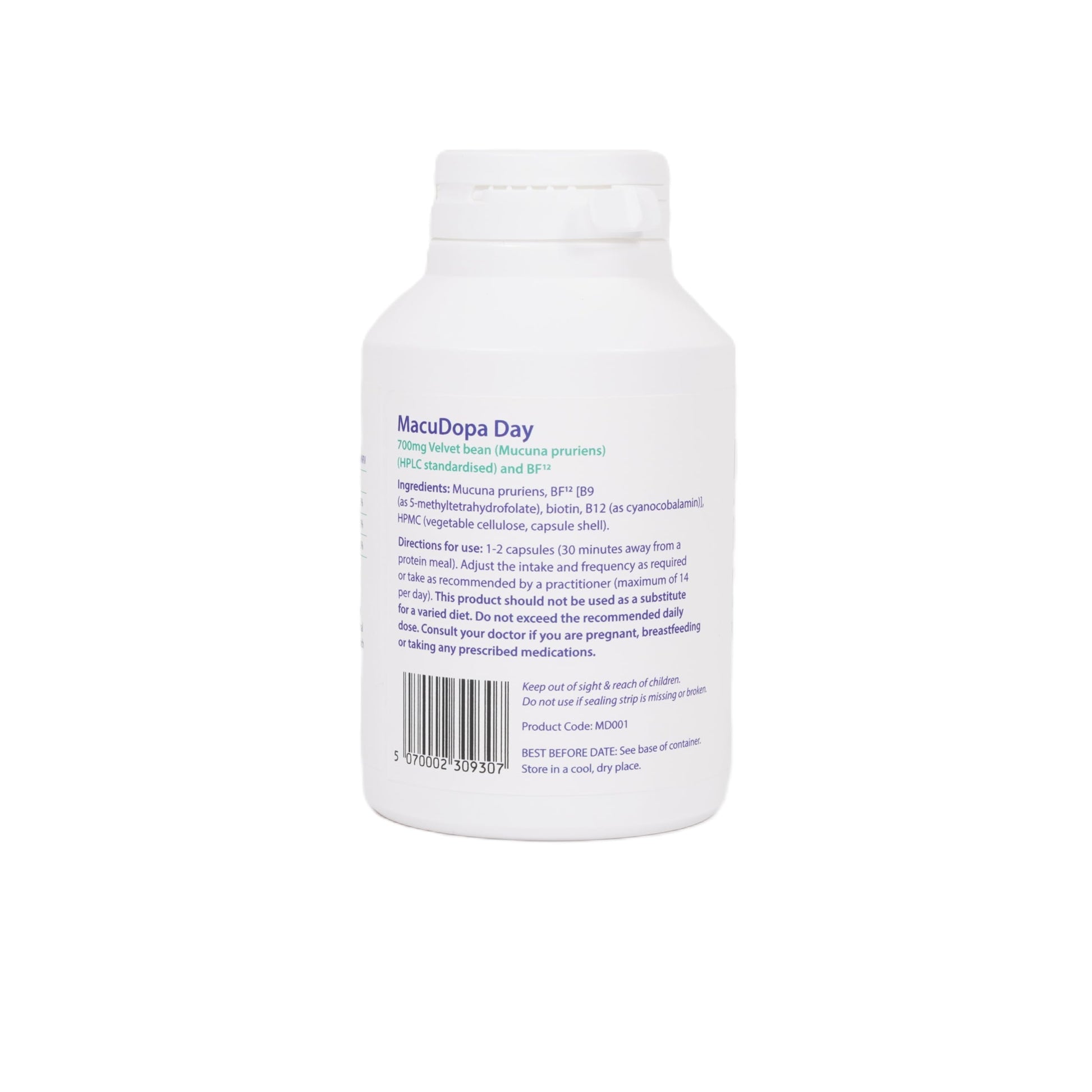 Macudopa Day Capsules 700mg Proprietary Blend, 63% HPLC standardised Levodopa. 120 Veggie Capsules MacuDopa Au supplements