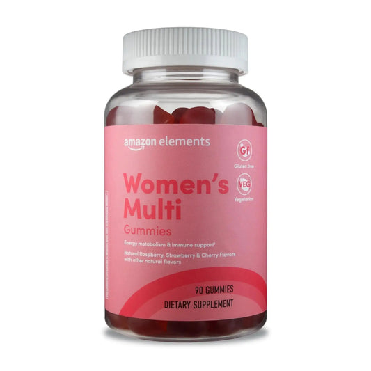 Amazon Elements - Adult Women’s Organic Multivitamins, 90 Gummies (30 servings), Vegetarian Amazon ElementsAU supplements