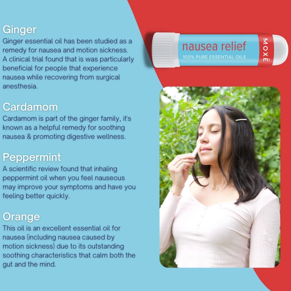 MOXE Nausea Nasal Inhaler Sticks, All Natural Essential Oil Blend, Ginger, Cardamom, Peppermint MOXE Au supplements