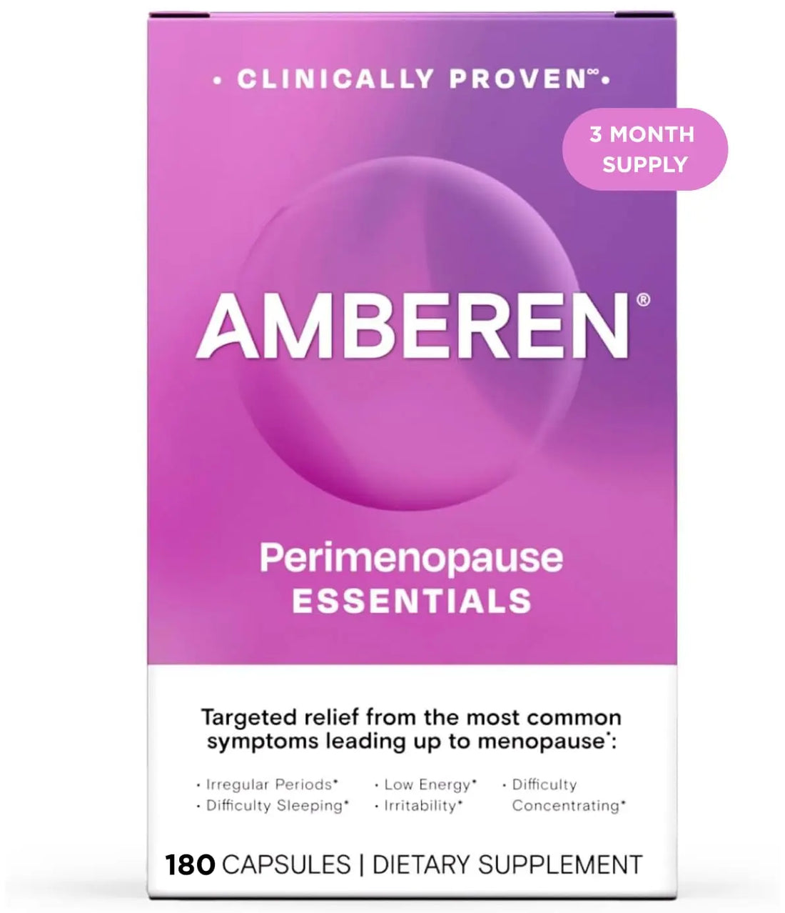 Amberen Perimenopause, Peri-Menopause Multi-Symptom Relief, Vitamin B, Vitamin E & Antioxidants Supplement, Helps Support Hormone Balance, Hot Flashes & Night Sweats, Supplements for Women, 180 Count Amberen uk supplements