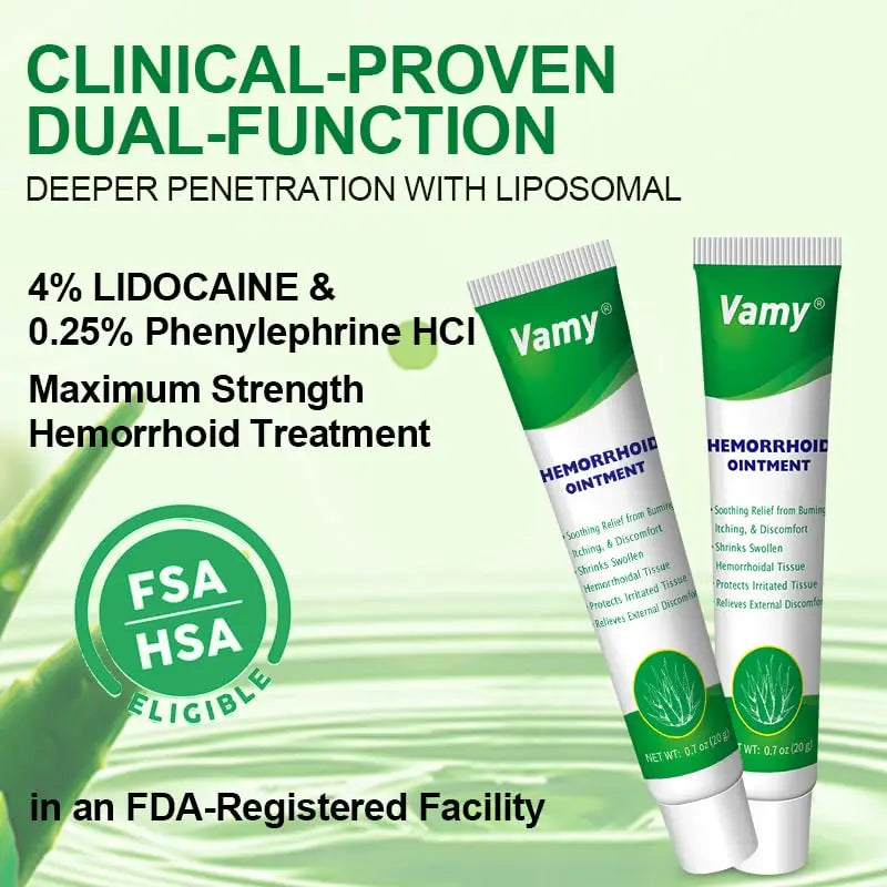 vamy Herbal Hemorrhoid Cream, Hemorrhoid Treatment and Hemorrhoids Cream with Lidocaine 4% and Phenylephrine HCI for Fast Relief of Pain, Swelling, Itching, Burning, Hemorrhoidal Treatment. 2 pc vamy Au supplements