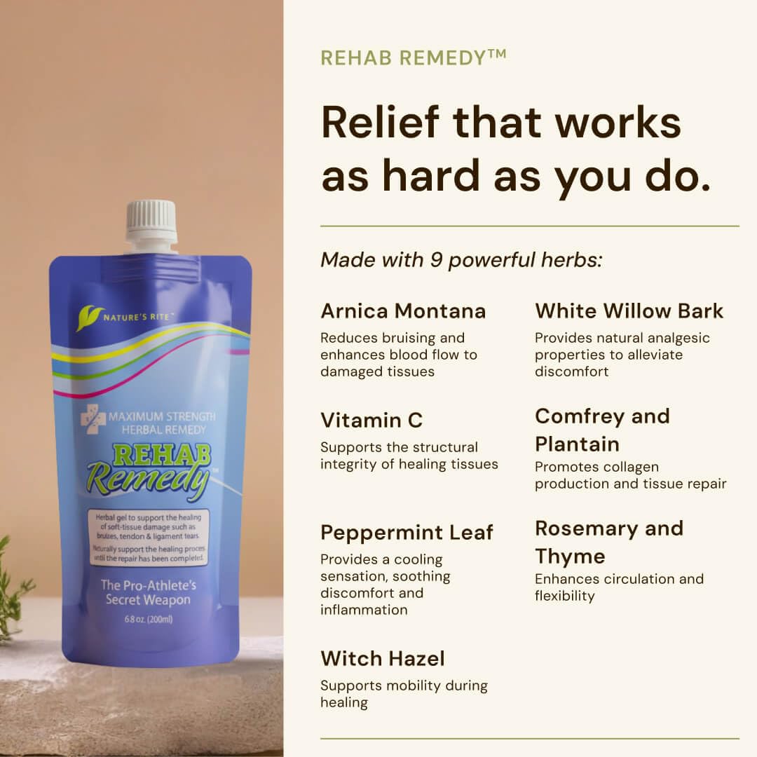 Nature's Rite Rehab Remedy Gel, 6.8 OZ (200ML), Soothing, Fast Acting, Non-Greasy Muscle Relief with Natural Ingredients Nature's Rite Au supplements