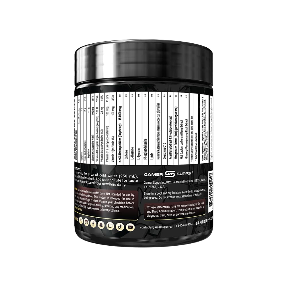 Gamer Supps GG Energy - Schlatt Milk by jschlatt (100 Servings) - Keto Friendly Gaming Energy and Nootropic Blend, Sugar Free + Organic Caffeine + Vitamins + Immune Support, Powder Drink Gamer Supps Au supplements
