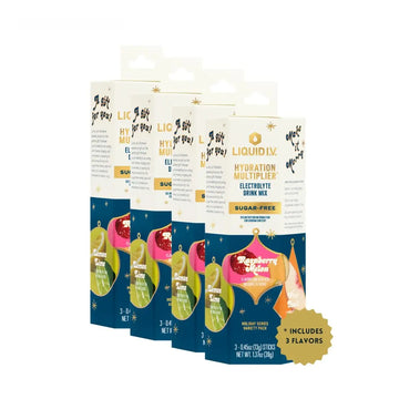 Liquid I.V.® Hydration Multiplier Sugar-Free - Variety Pack Stocking Stuffer - Raspberry Melon, Lemon Lime, and White Peach - 4 Pack (12 Sticks) Liquid I.V. Au supplements