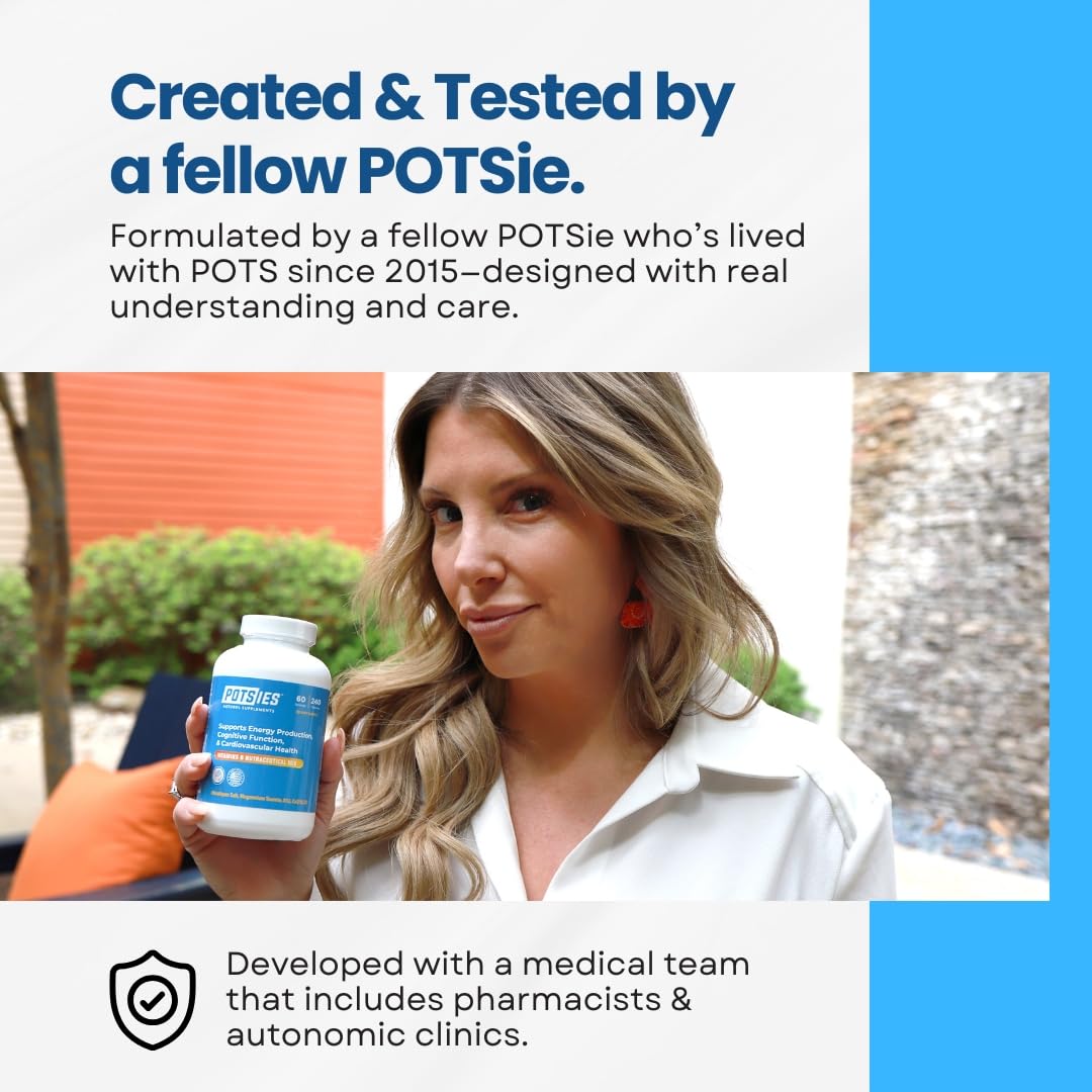 Potsies POTS Supplement Vitamin & Nutraceutical Mix Capsules for Pots Syndrome | POTS Management Essentials | 240 Capsules - 30 Day Supply Potsies Au supplements