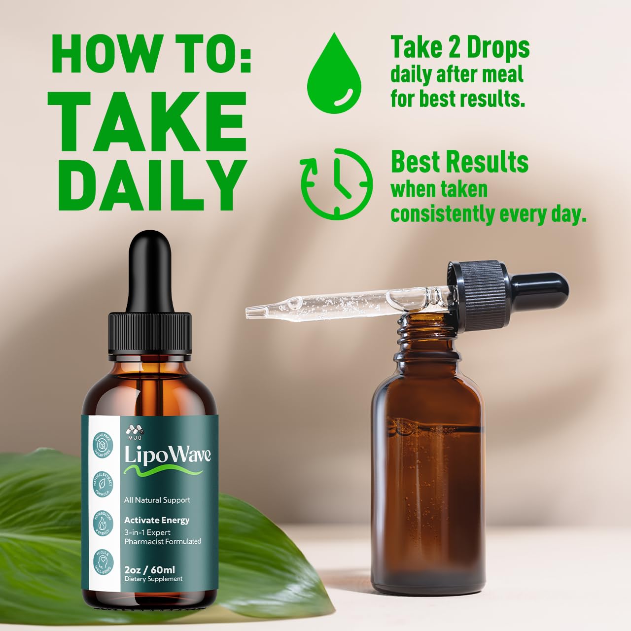Lipowave Drops, Official LipoWave Drops with All Natural Ingredients, Advanced Overall Health and Wellness Vitamin Supplement Premium Formula for Maximum Strength Multivitamin Support (30 Servings) MJO Au supplements