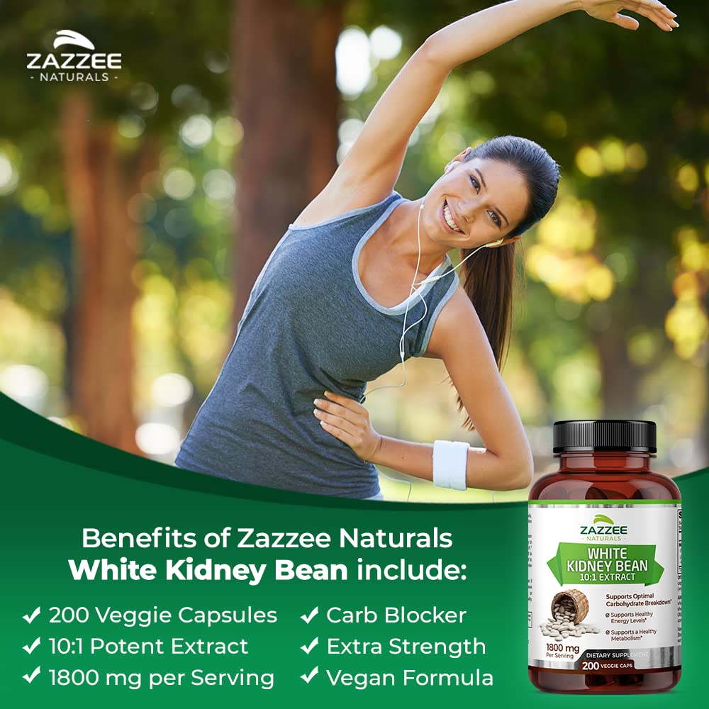 Zazzee White Kidney Bean 10:1 Extract, 18,000 mg Strength, 200 Vegan Capsules, Over 2 Month Supply Zazzee Au supplements