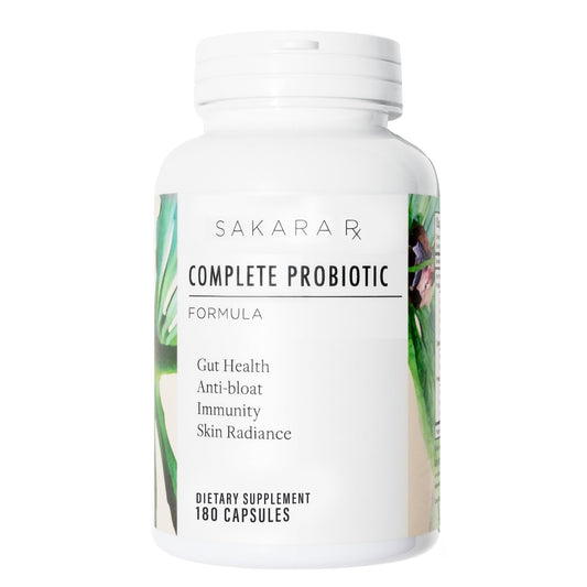 SAKARA Complete Probiotic - Prebiotics and Probiotics for Women Digestive Health Supplements, Supports Bloating, Immune System & Skin Radiance, Gut Health for Women with 3 Billion CFU's - 180 Capsules SAKARAUS supplements