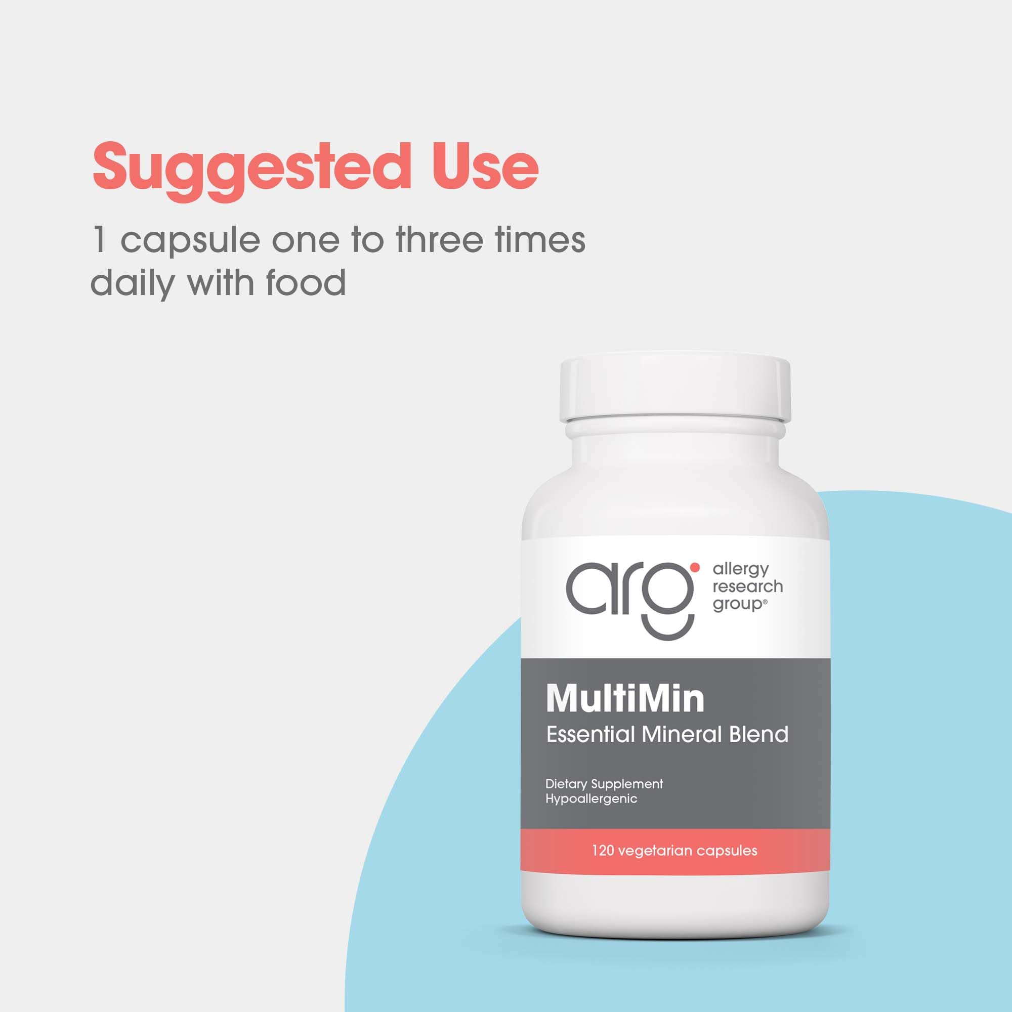 NutriCology MultiMin - Essential Mineral Blend with Macro Trace & Ultra Trace Minerals - Supports Mineral Balance Absorption & Cellular Function - 120 Servings - 120 Vegetarian Capsules Allergy Research Group Au supplements
