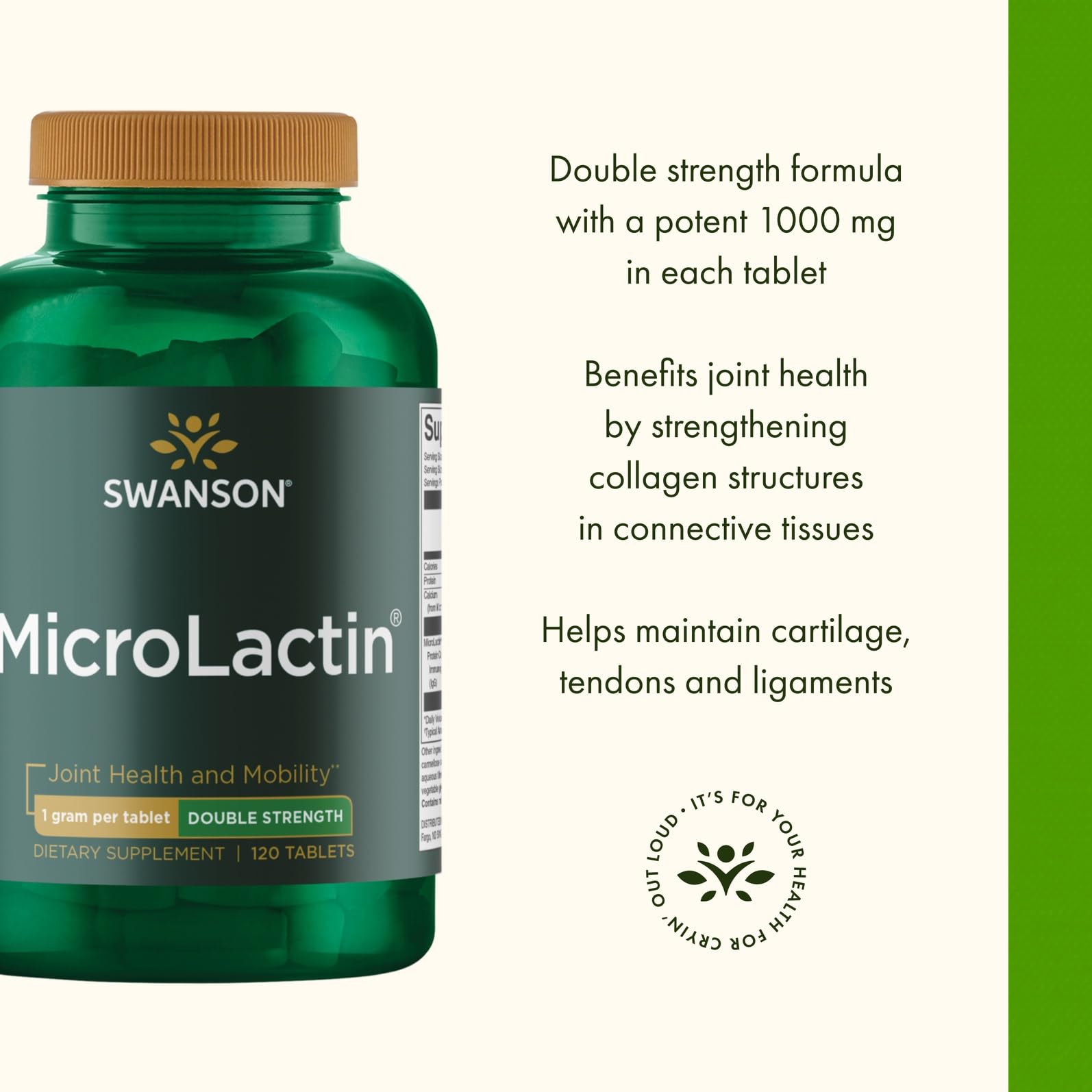 Swanson Microlactin Double Strength 1000 Milligrams 120 Tabs (3 Pack) Swanson Au supplements