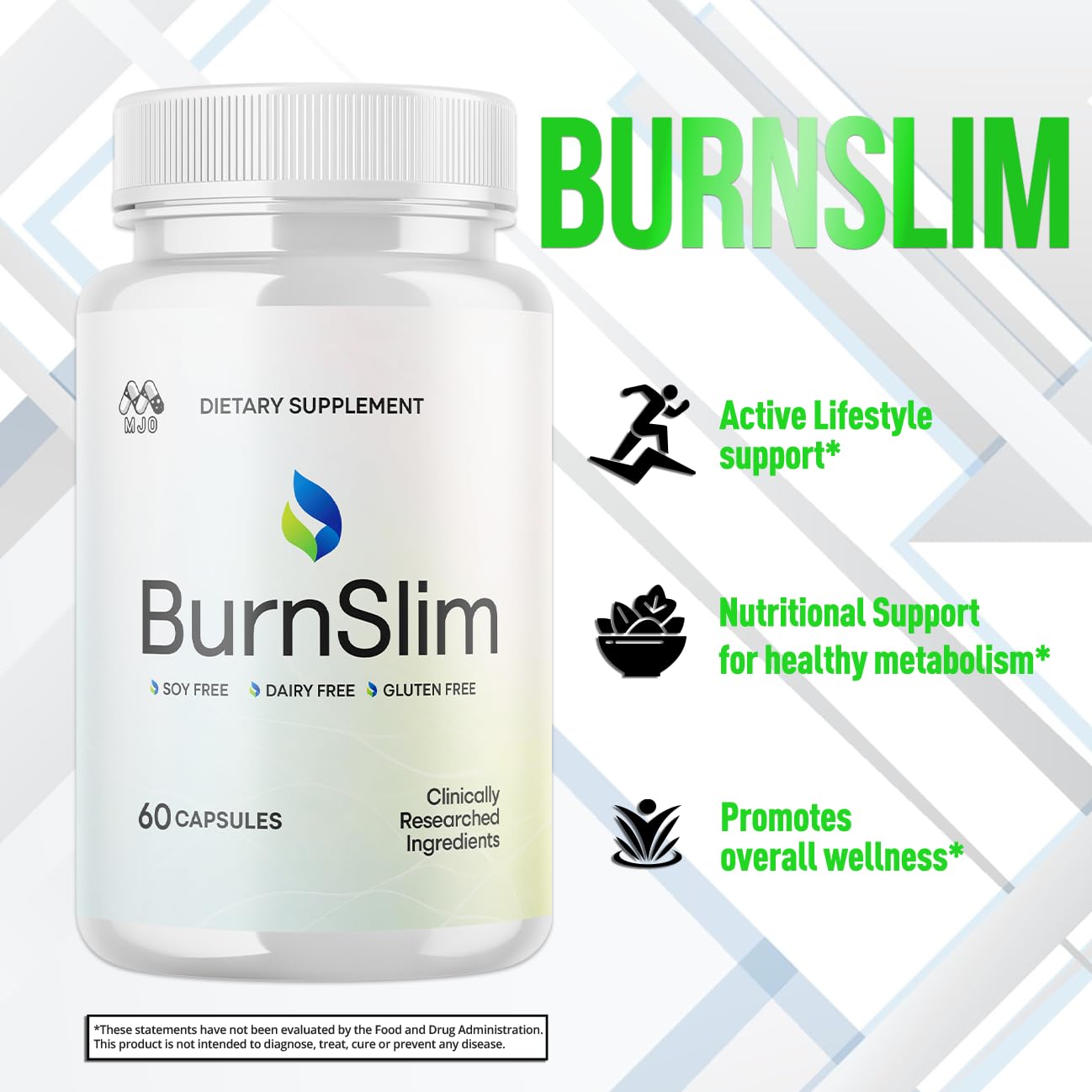 (5 Pack) Burn Slim Capsules, Official Burnslim Pills with All Natural Ingredients, Advanced Burn Slim Health and Wellness Supplement Supporting Active Lifestyle for Women and Men (300 Capsules) MJO Au supplements