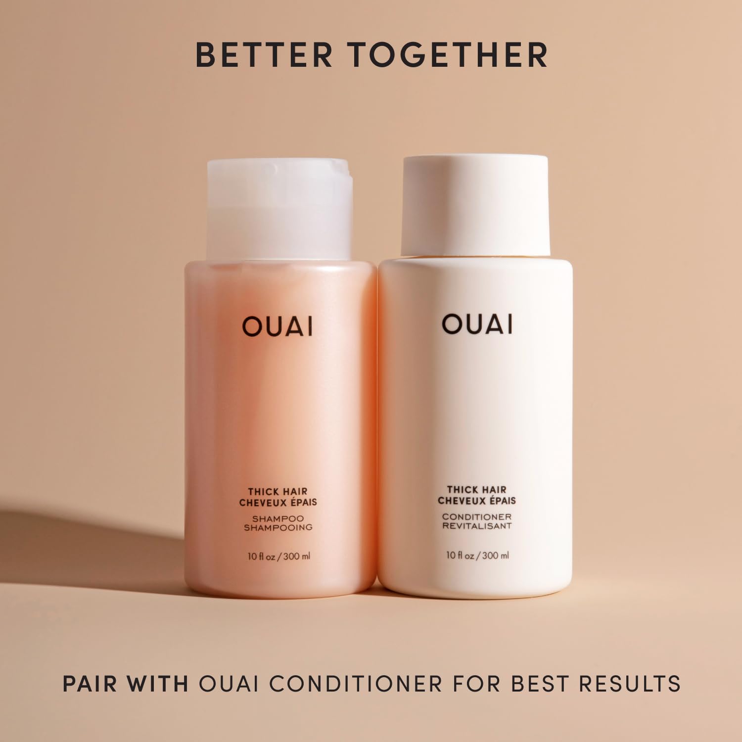 OUAI Thick Shampoo - Moisturizing Shampoo with Keratin, Marshmallow Root, Shea Butter, Avocado Oil for Thick Hair - Strengthens & Hydrates Strands - Paraben, Phthalate & Sulfate Free (10 Fl Oz) OUAI Au supplements