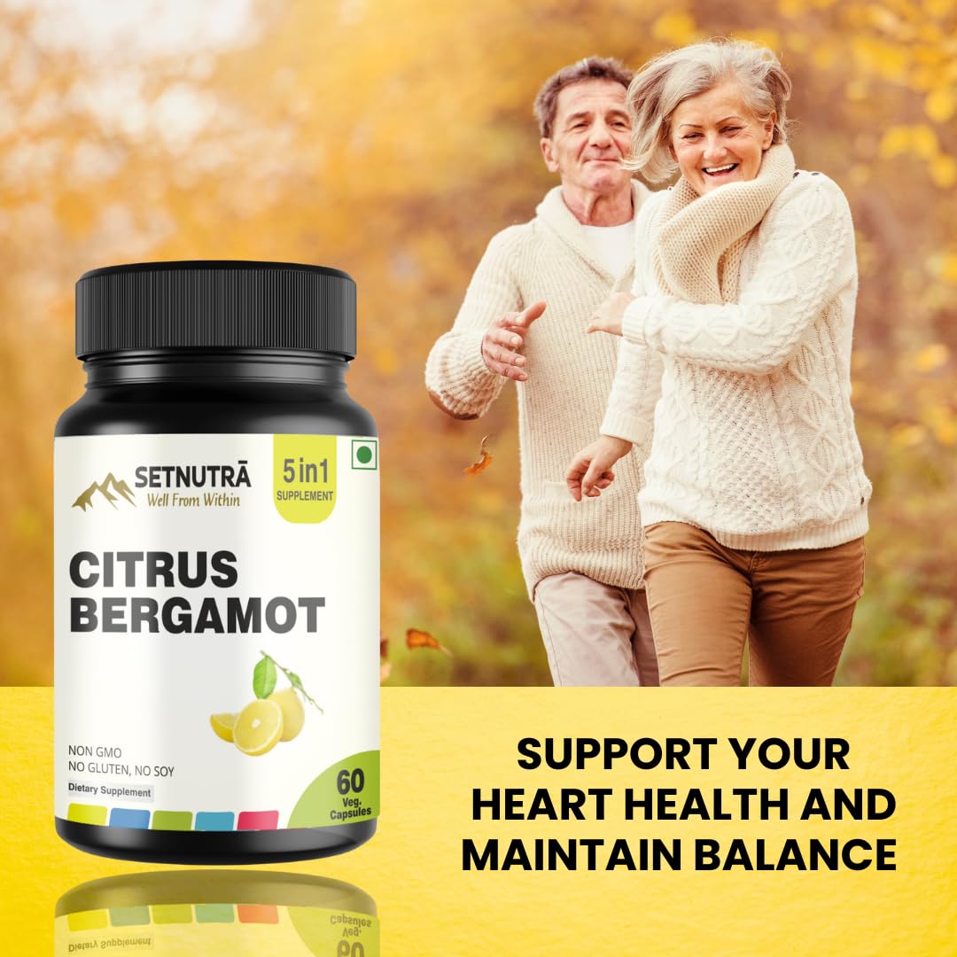 SETNUTRA Well From Within 5 in 1 Citrus Bergamot Supplement with Black Chokeberry Olive Leaf Niacin & Black Pepper | Heart Health Support Antioxidant Boost | Non GMO Gluten Free Capsules (60 Count) SETNUTRA Well From Within Au supplements