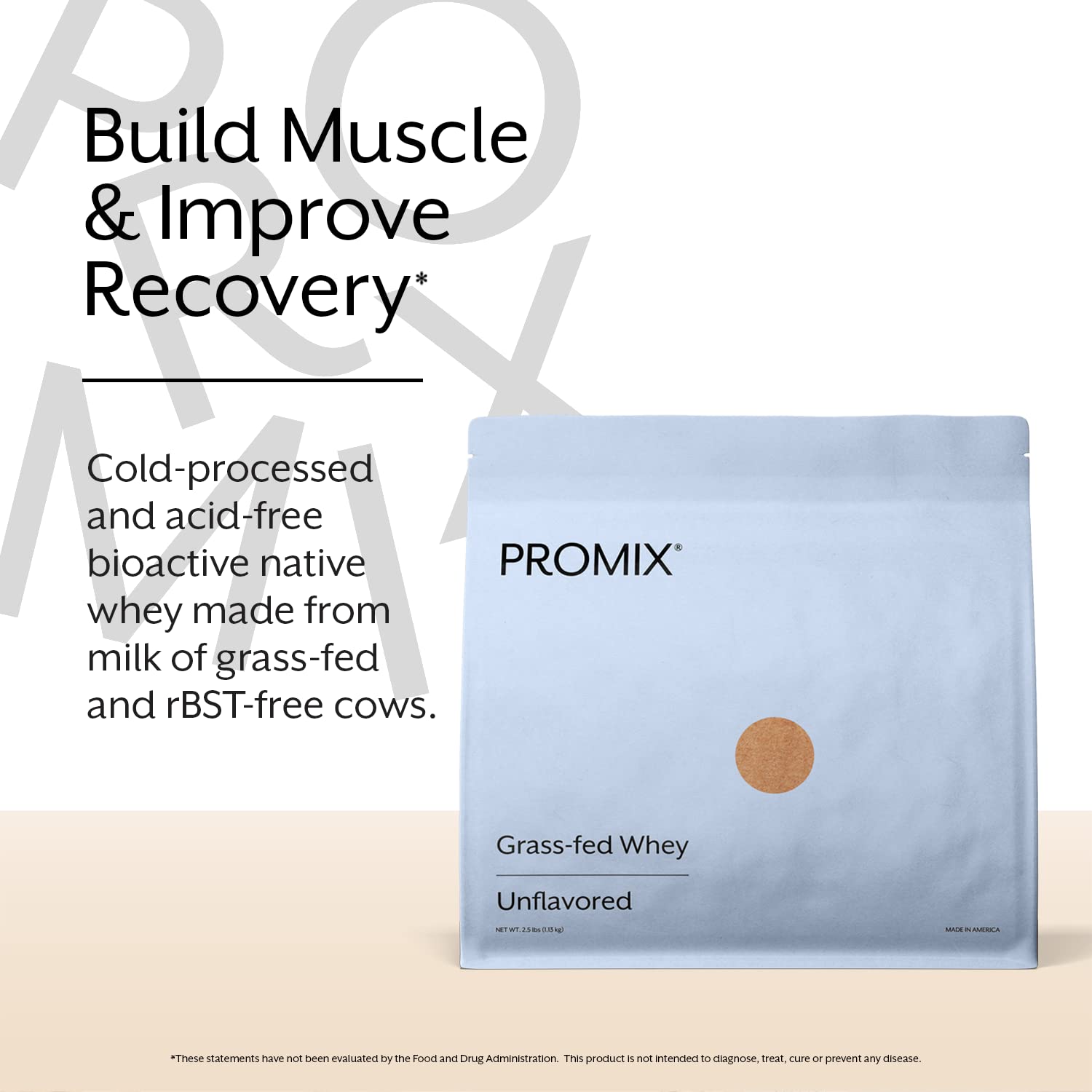 Promix Whey Protein Powder, Unflavored - 2.5lb Bulk - Grass-Fed & 100% All Natural ProMix Nutrition Au supplements