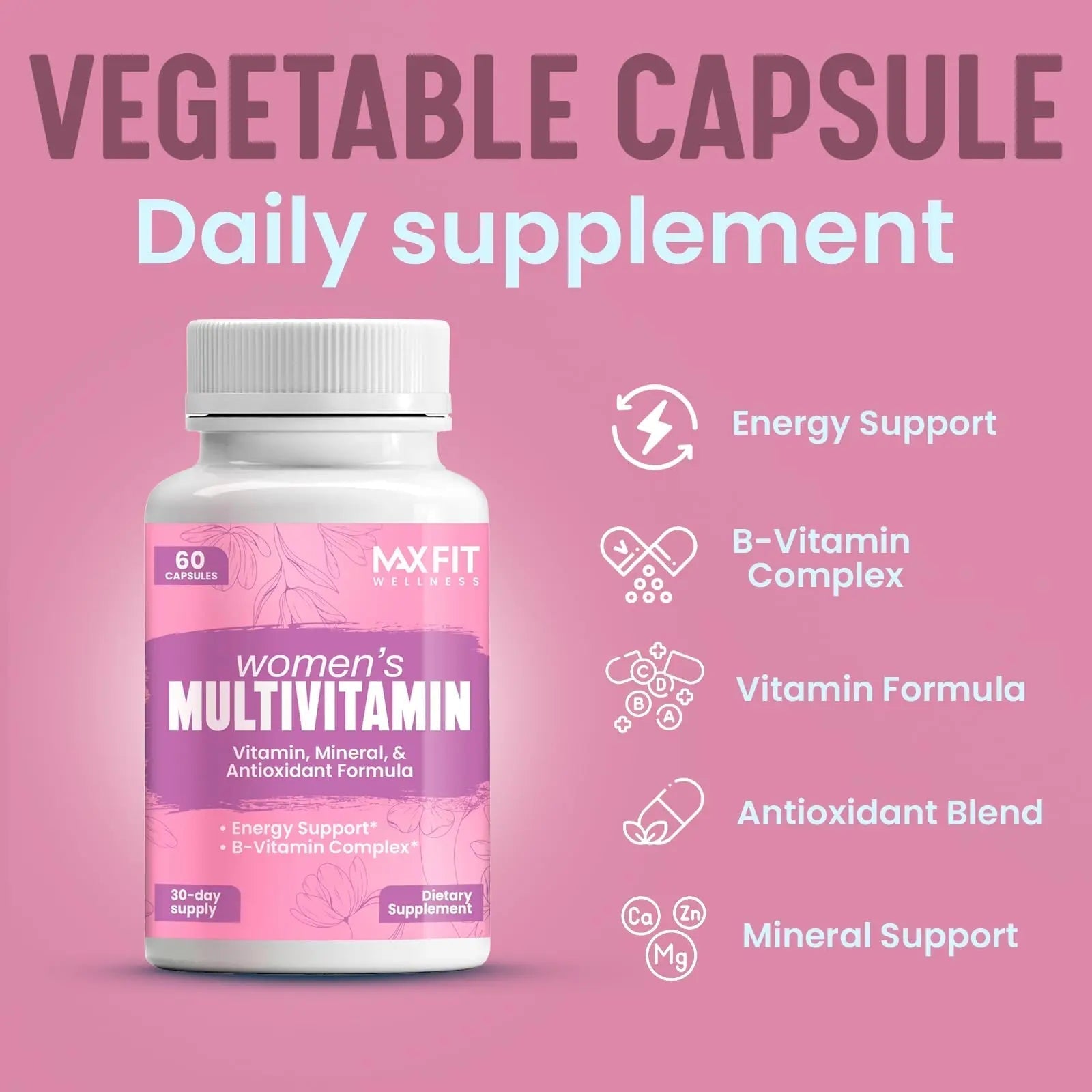 Women's Multivitamin – Complete Multivitamin for Women 50+ with Essential Vitamins A, B, C, D, E, Calcium & Iron – Supports Energy MAX FIT Au supplements