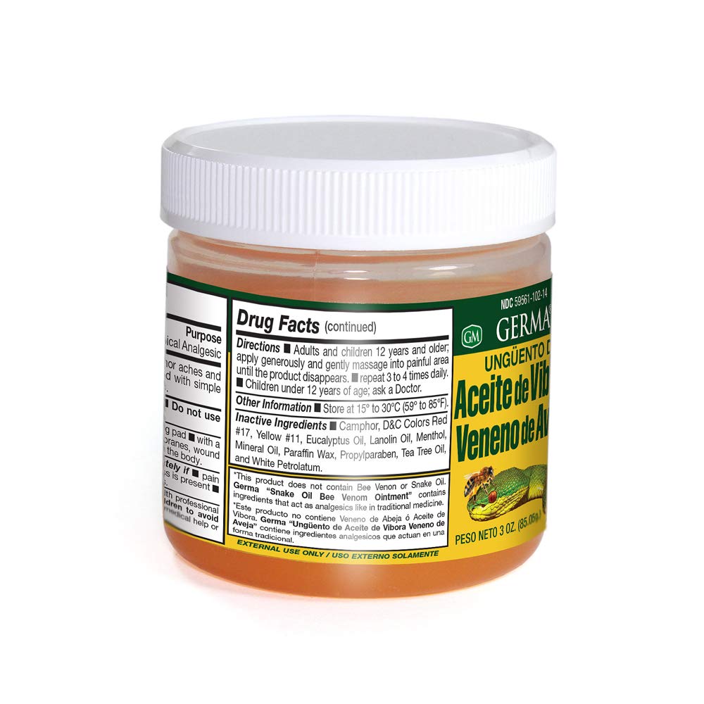 Aceite de Vibora con Veneno de Aveja 3 oz. Germa Au supplements