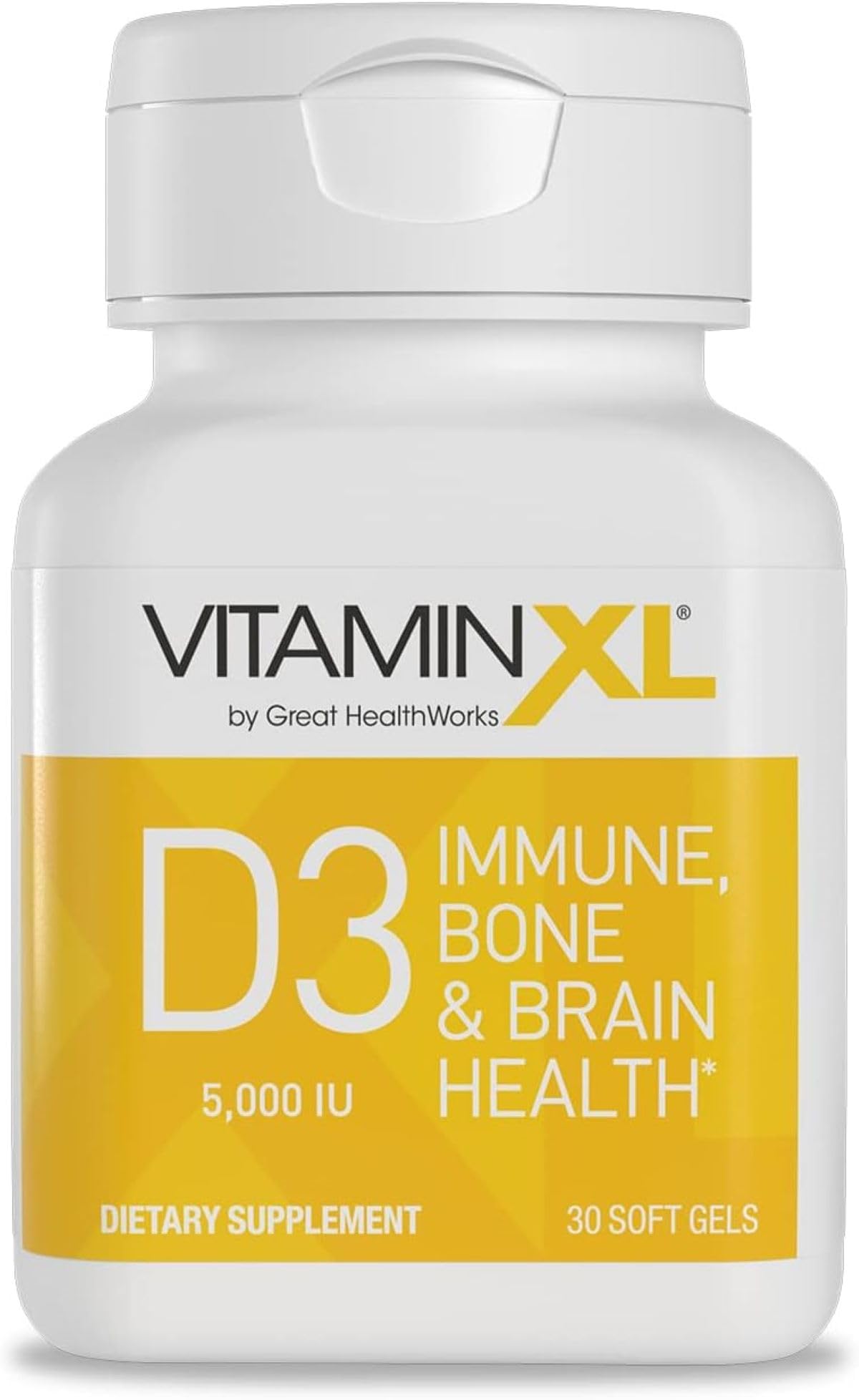 OmegaXL VitaminXL D3 High Potency Daily Vitamin D 5000 IU 125mcg Immune Support Supplement - Promotes Healthy Muscle Function & Strong Bones - Non-GMO, Gluten-Free - 30 Softgels OmegaXL Au supplements