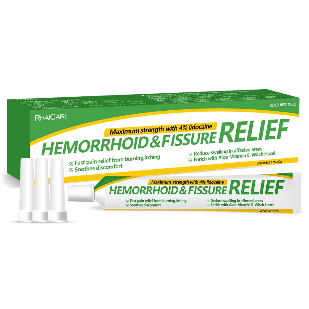 RHAICARE Hemorrhoid and Fissure Cream,Hemorrhoidal Ointment for Fast Acting Itch, Swelling, and Maximum Strength Pain Relief（1 Pack RHAICARE Au supplements