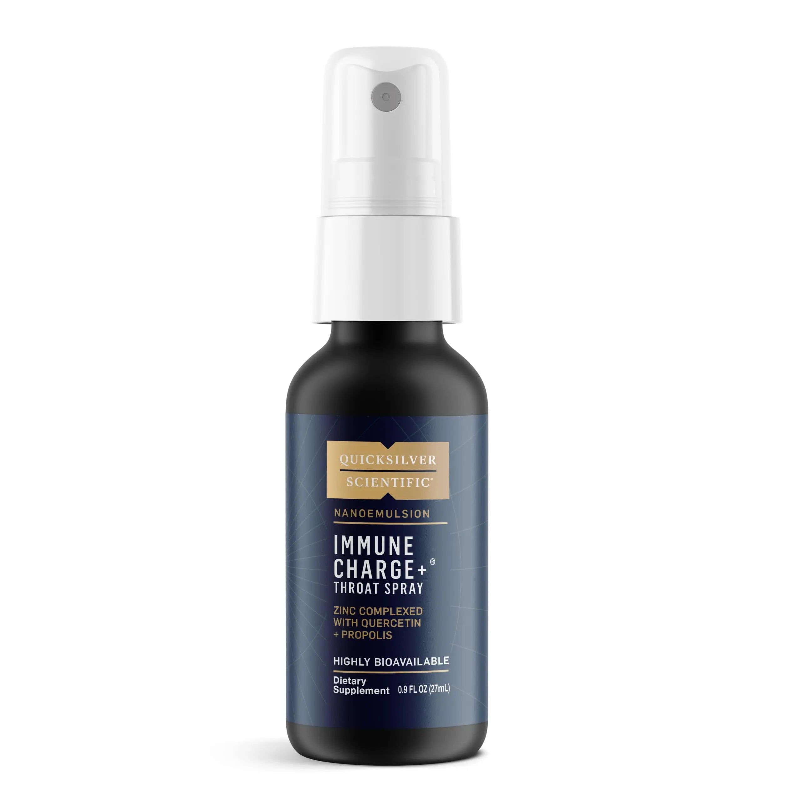 Quicksilver Scientific Immune Charge+ Zinc Throat Spray - Immune Support Liquid Supplement with Quercetin - 'Throat Coat' with Liposomal Absorption Technology (0.9 fl oz / 27ml) Quicksilver Scientific Au supplements