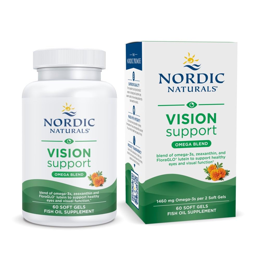 Nordic Naturals Vision Support, Lemon - 60 Soft Gels - with Zeaxanthin and FloraGLO Lutein, for Healthy Eyes and Vision - 30 Servings Nordic Naturals Au supplements