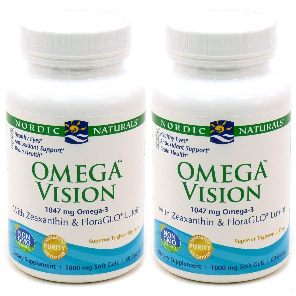 Nordic Naturals Omega Vision, Lemon - 60 Soft Gels - Pack of 2-1460 mg Omega-3 + FloraGLO Lutein & Zeaxanthin - Eye Health, Brain Health, Antioxidant Support - Non-GMO - 60 Total Servings Nordic Naturals Au supplements