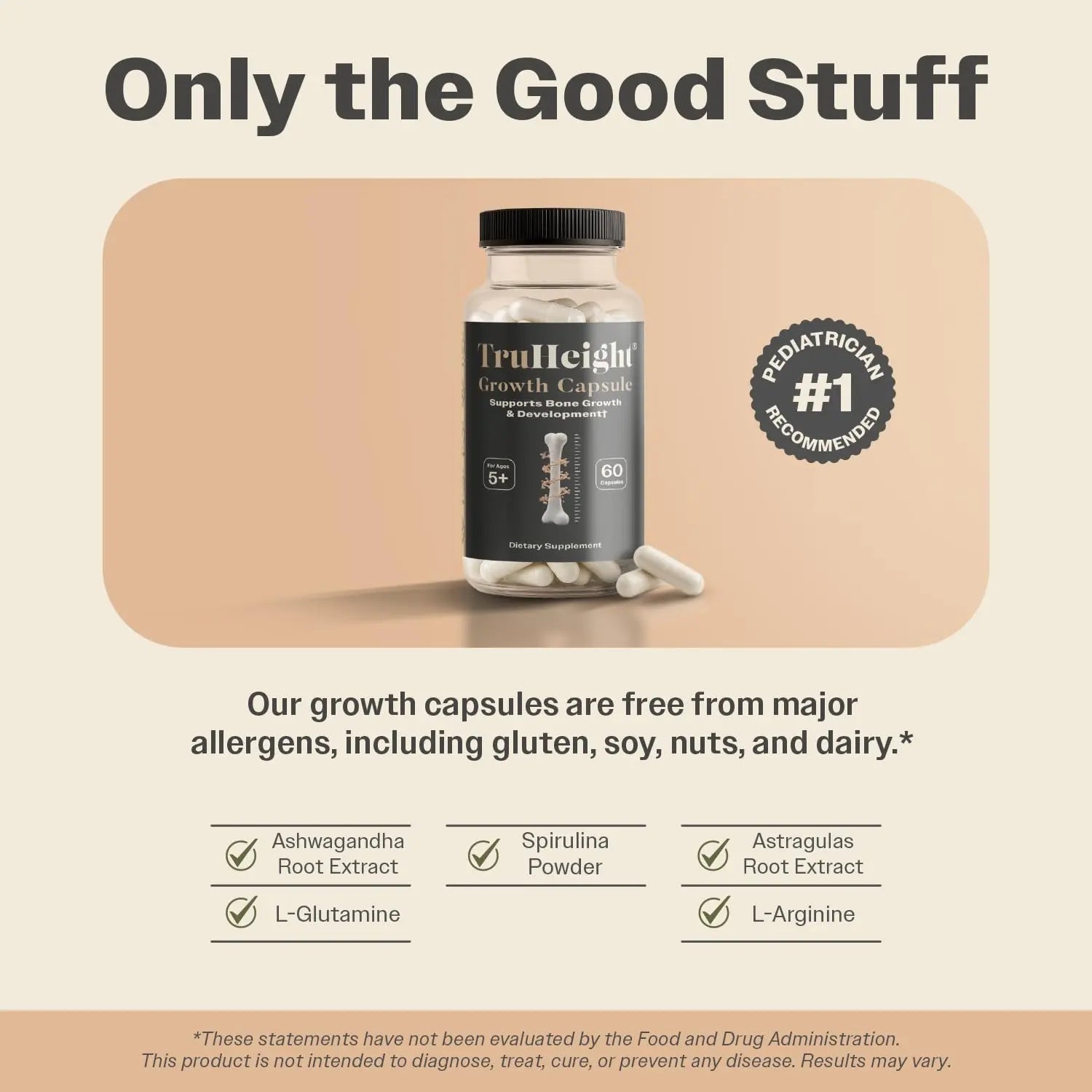 TruHeight Growth Capsules - Tall Nutrition for Natural Growth Supplement for Kids & Teens - Pediatric Vitamin D, K, Calcium & Ashwagandha TruHeight Au supplements