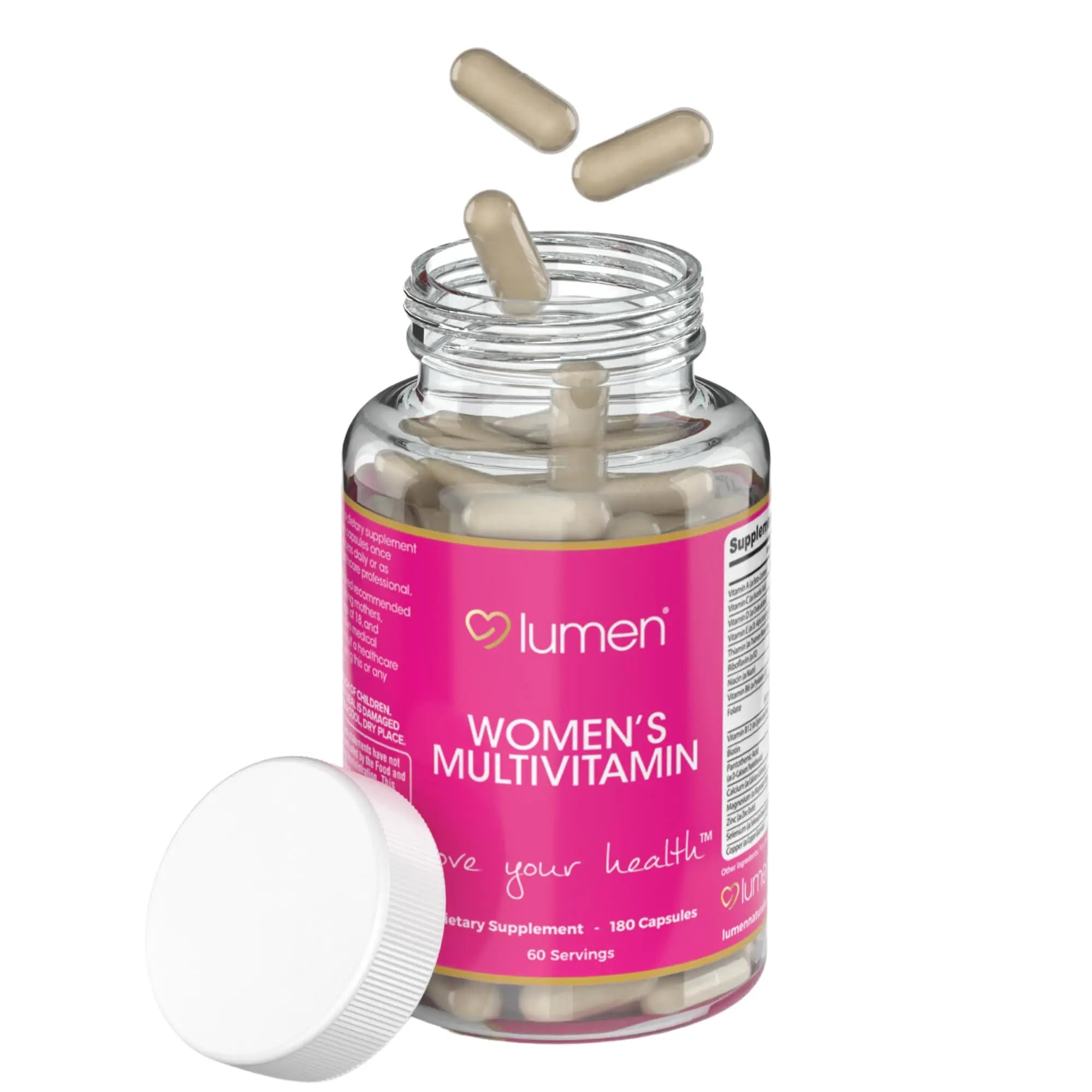 Lumen Naturals Women's Multivitamin Vitamin B12, A, C, D, & E - 180 Count - 60 Servings - Veggie Capsules Lumen Naturals Au supplements