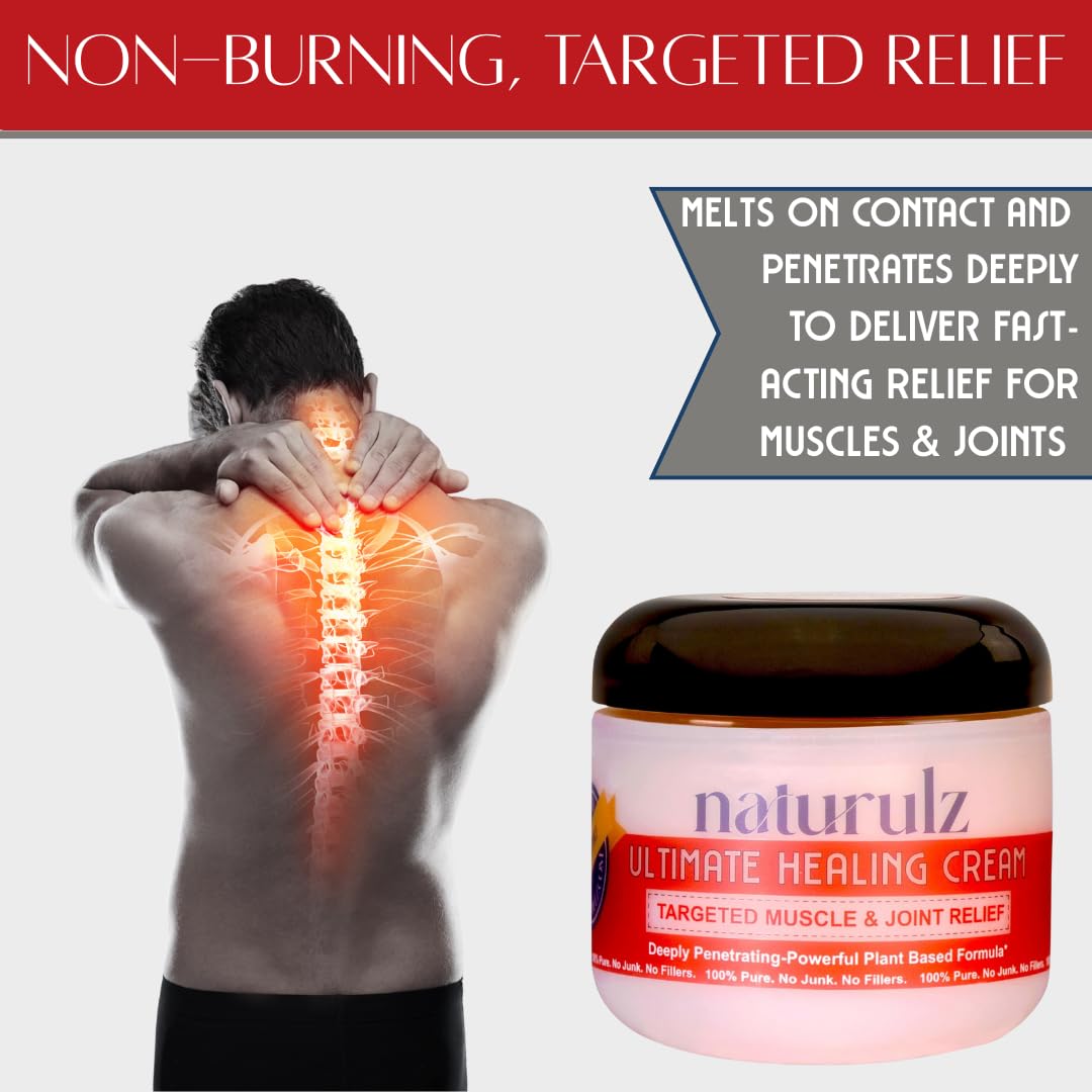 Naturulz Ultimate Healing (Medicated) Cream OTC 4 Ounce - Pain & Arthritis Topical for Sore Lower Back, Neck, Shoulders, and Muscles. All-Natural Formula with Medication Strength Capsaicin. Naturulz Au supplements