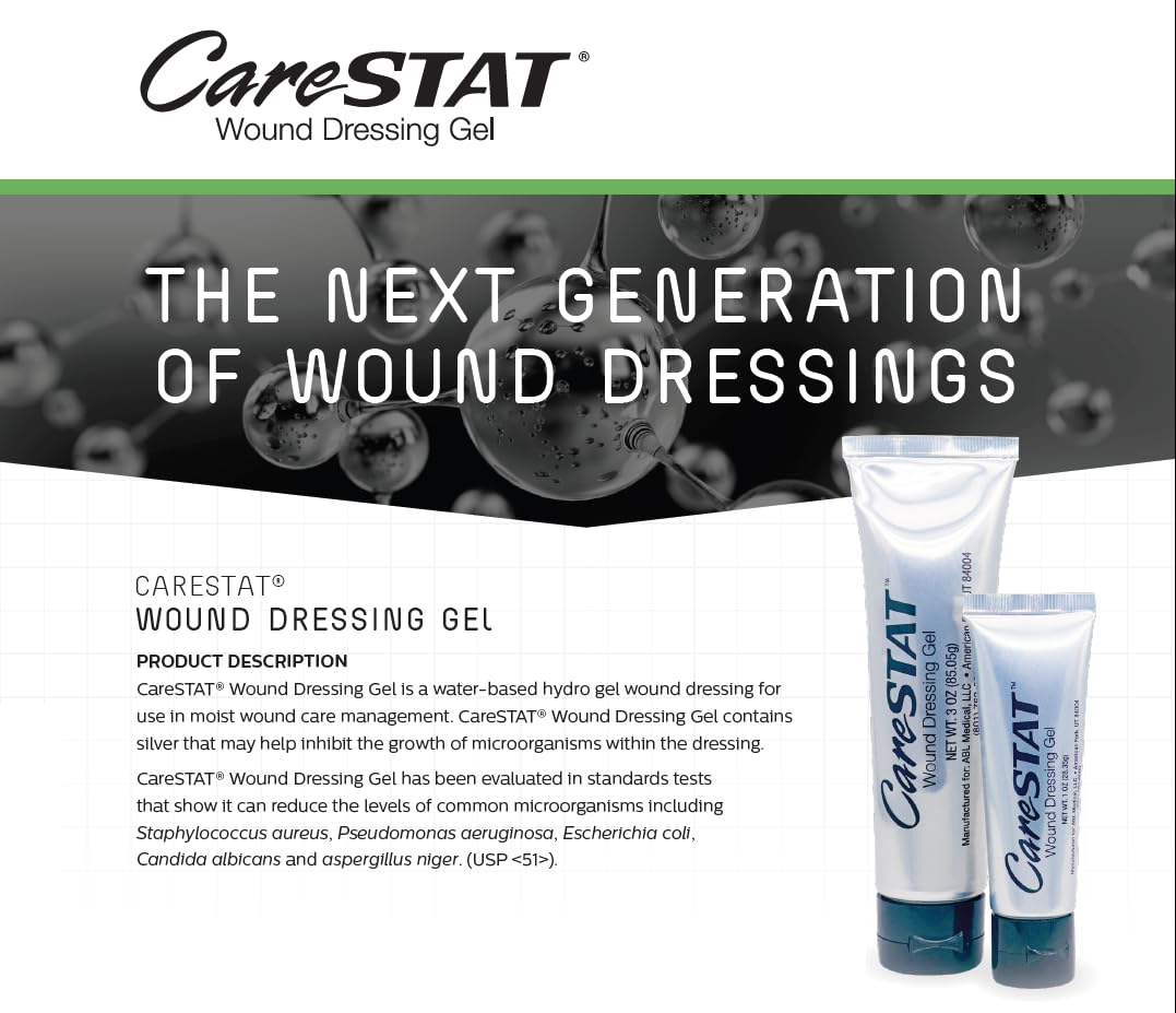CareSTAT First Aid Kit Gel | 32 PPM Silver Healing Wound Dressing Solution | SilverSol Ag₄ CareSTAT Au supplements