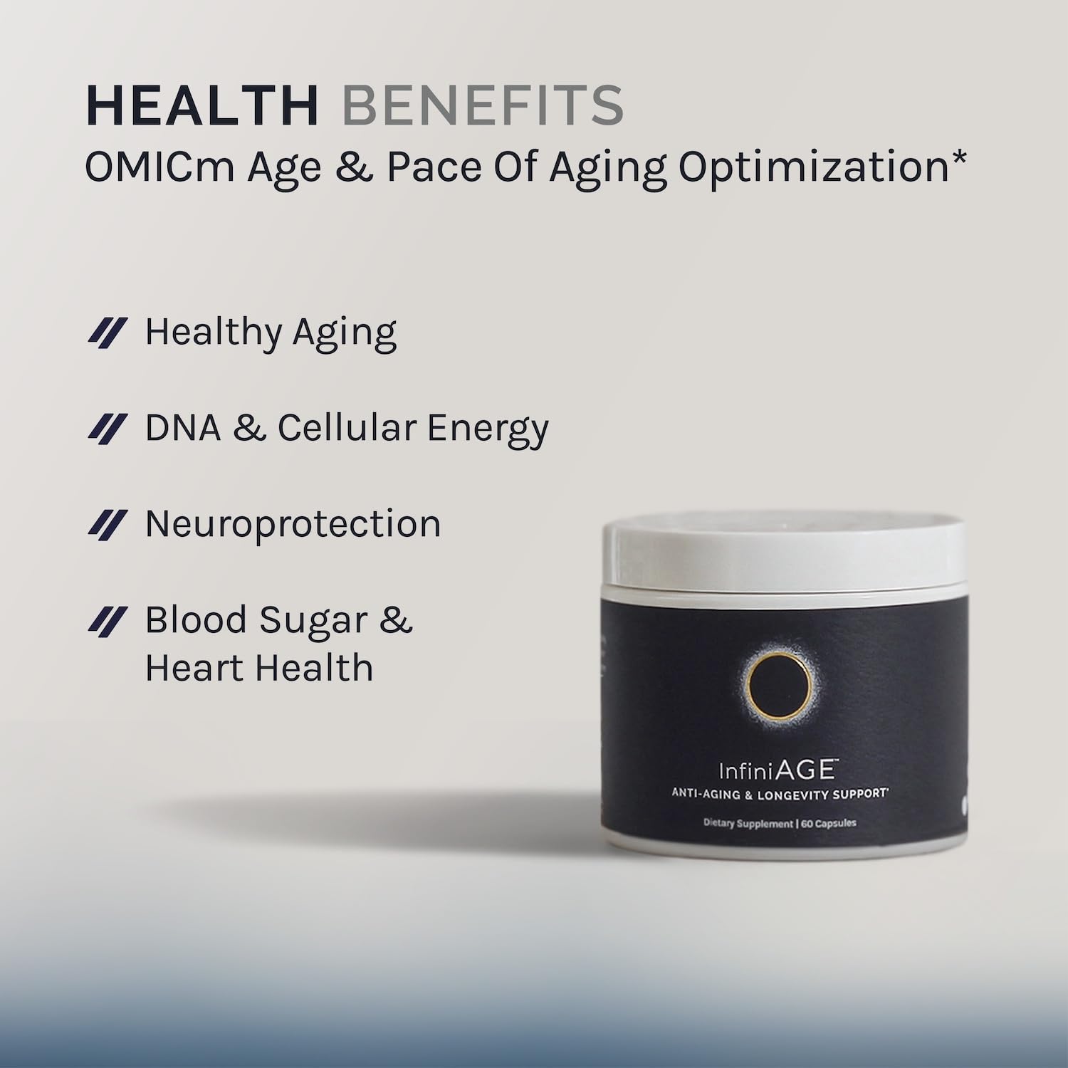 InfiniWell InfiniAge Longevity Supplements - Advanced Cellular Health Supplements with Lutein, N-Acetyl Cysteine (NAC) & Low Dose Zinc - Support Nutrient Sensing & Mitochondrial Health (30 Capsules) InfiniWell Au supplements