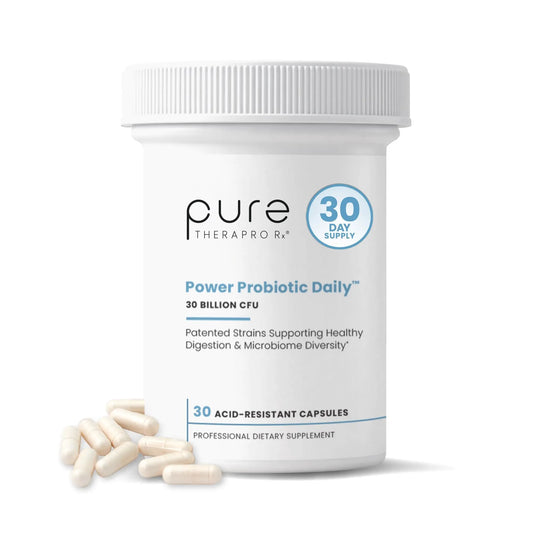 Pure Therapro Rx Power Probiotic Daily - 30 Acid-Resistant Capsules | 4 Proven Strains - 30 Billion CFU/Capsule | Patented Activ-Vial Desiccant Bottle Pure Therapro RxAU supplements